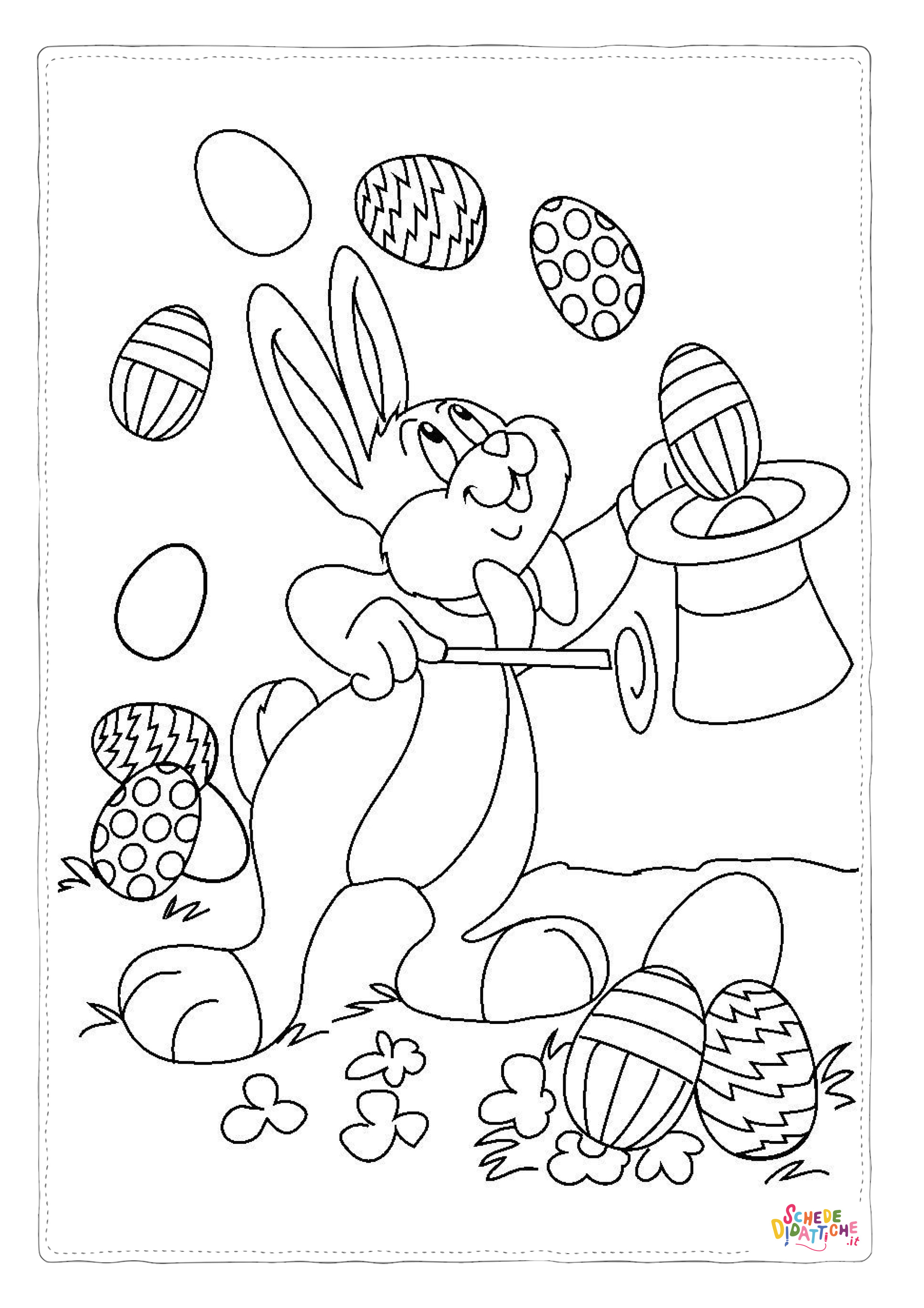 Disegno "Disegno di coniglio da stampare e colorare 23" Disegno di coniglio da stampare e colorare 23