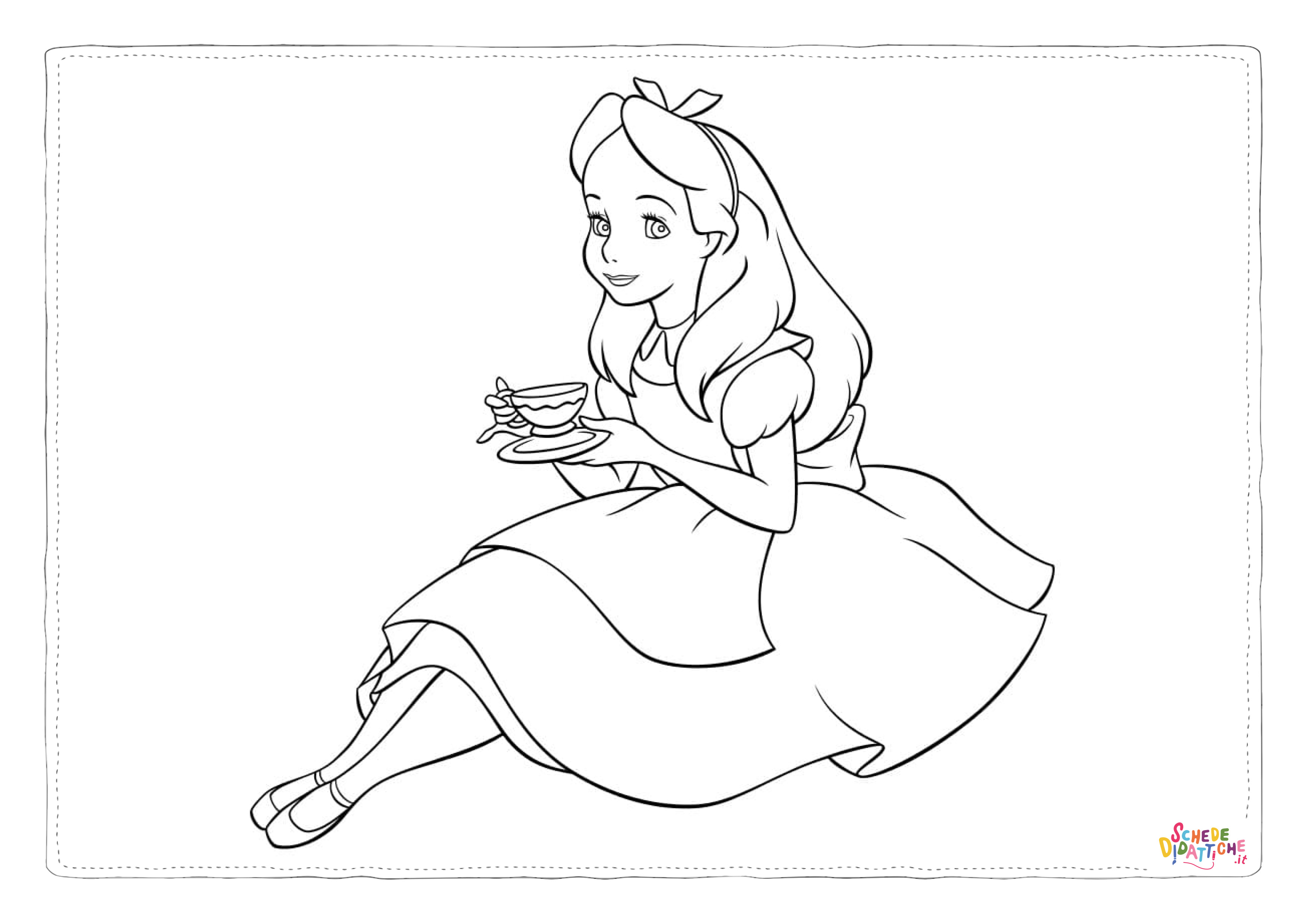 Disegno "Disegno di Alice nel paese delle meraviglie da stampare e colorare 56" Disegno di Alice nel paese delle meraviglie da stampare e colorare 56