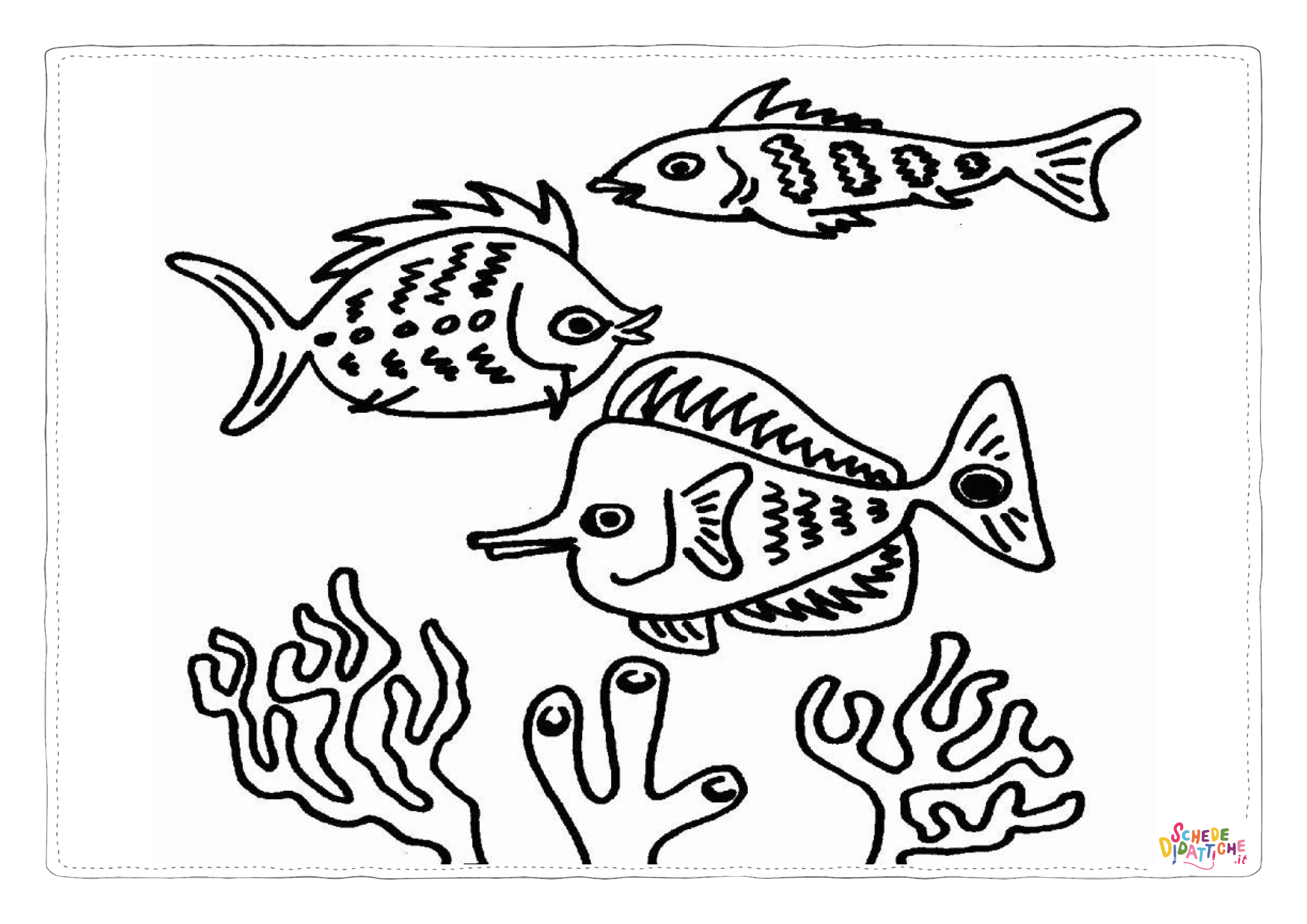Disegno "Disegno di pesce da stampare e colorare 270" Disegno di pesce da stampare e colorare 270