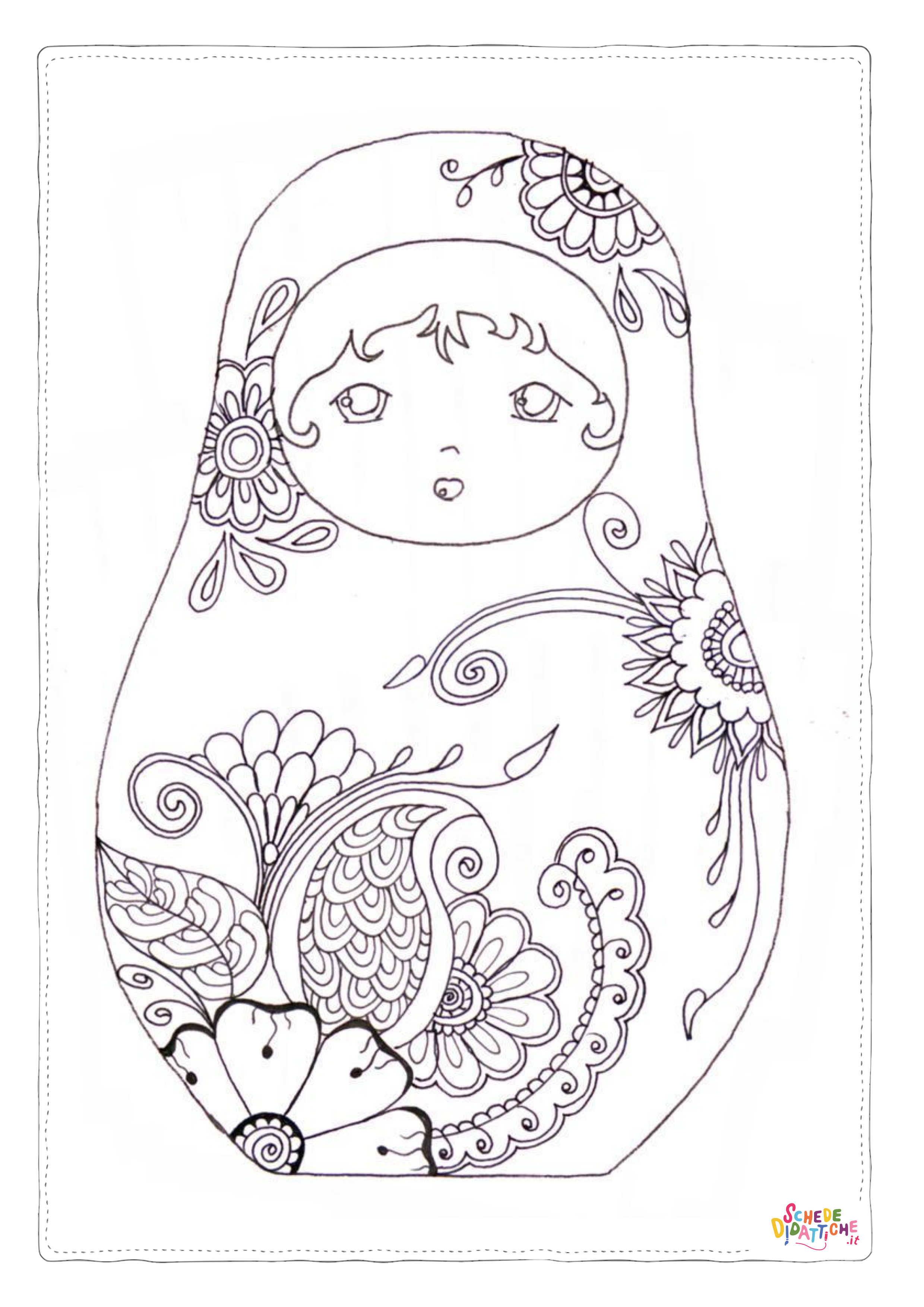 Disegno di bambola da stampare e colorare 4