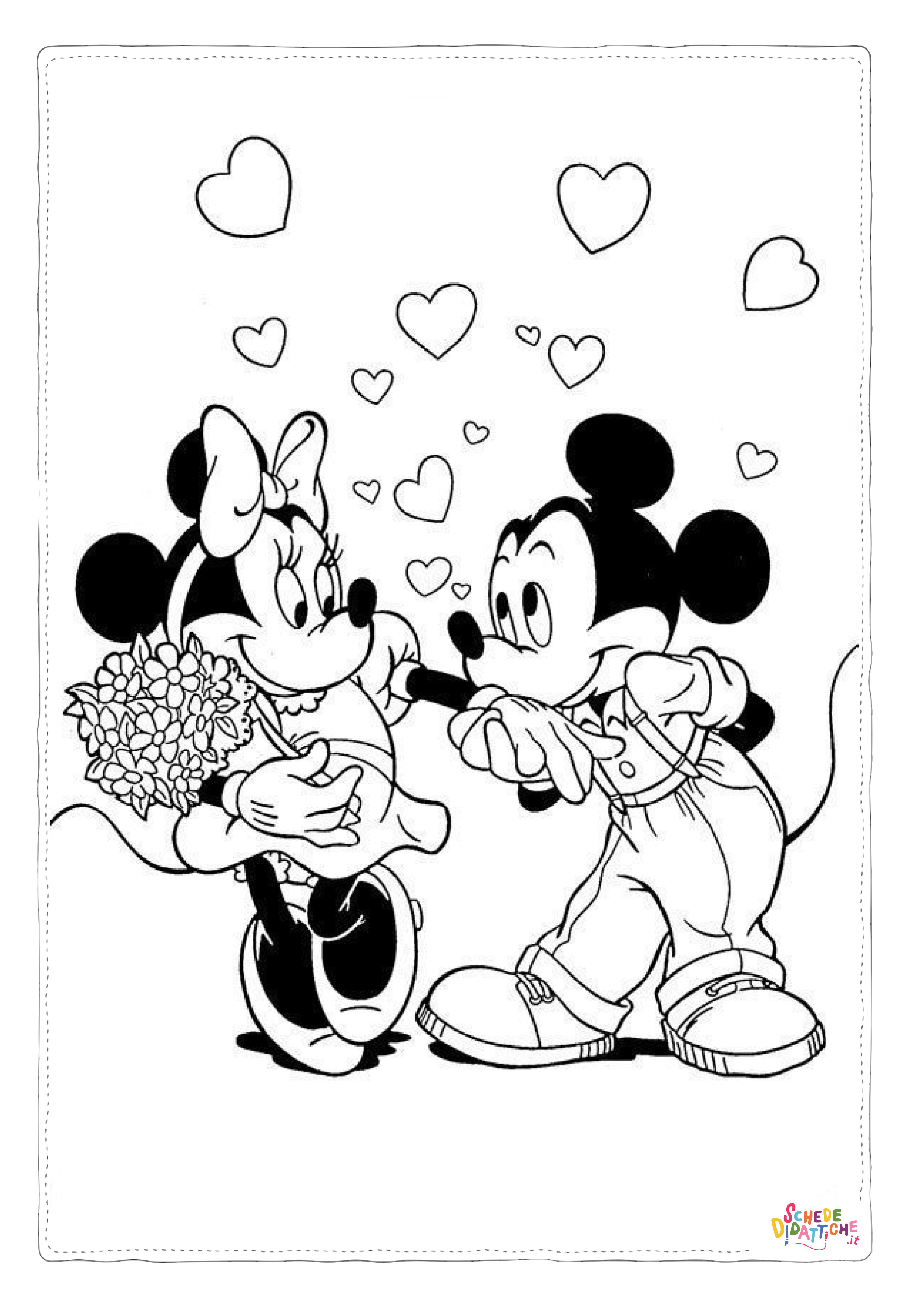 Disegno "Disegno di Minni e Topolino da stampare e colorare 31" Disegno di Minni e Topolino da stampare e colorare 31