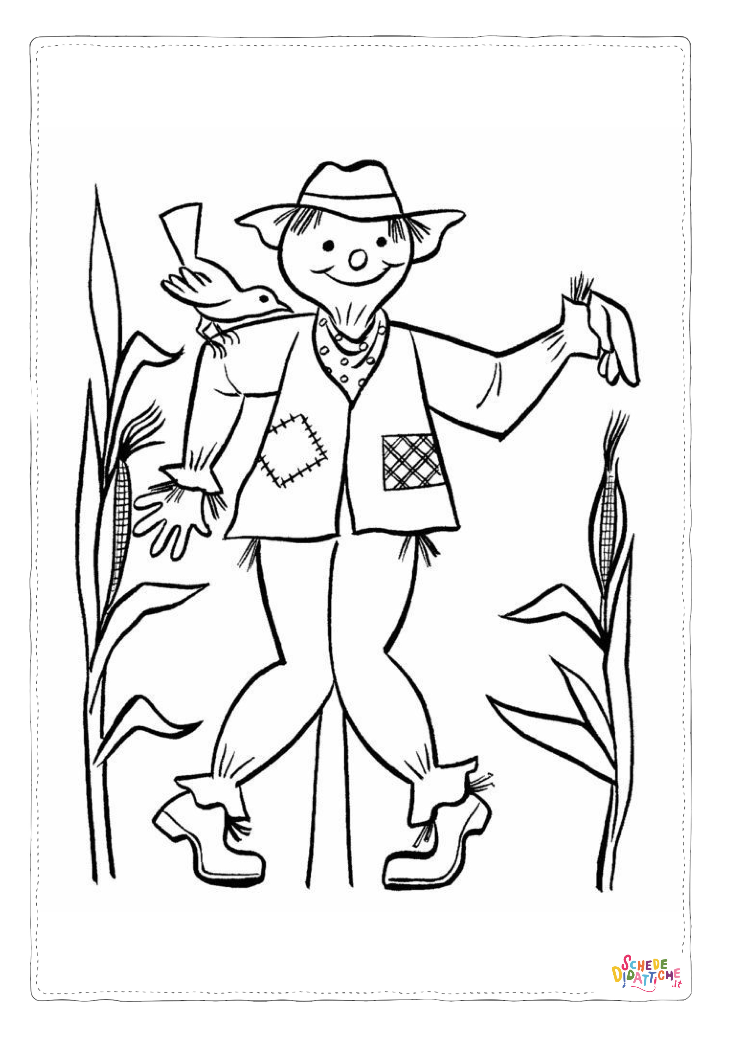 Disegno "Disegno di spaventapasseri da stampare e colorare 29" Disegno di spaventapasseri da stampare e colorare 29