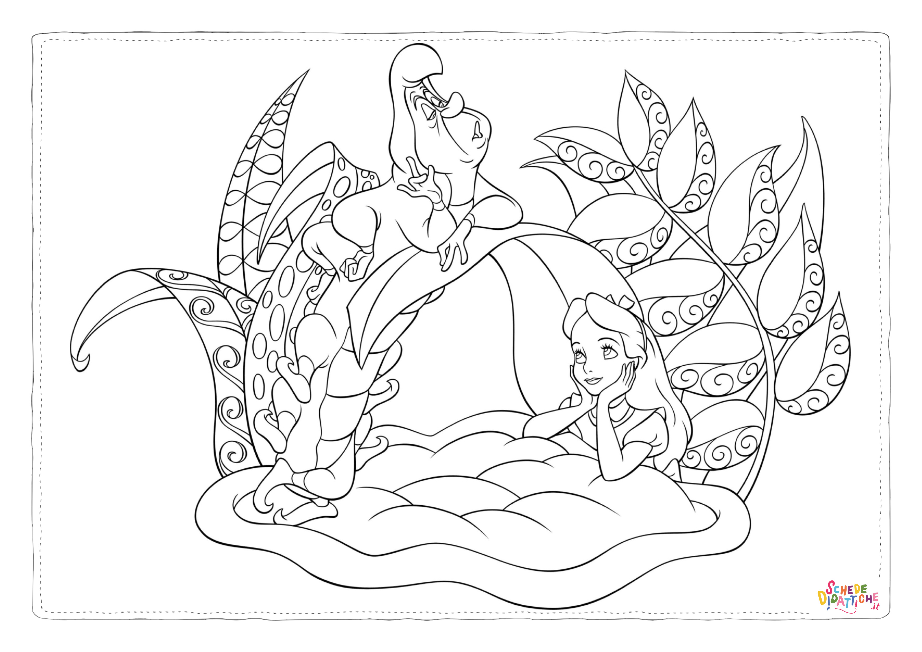 Disegno "Disegno di Alice nel paese delle meraviglie da stampare e colorare 76" Disegno di Alice nel paese delle meraviglie da stampare e colorare 76
