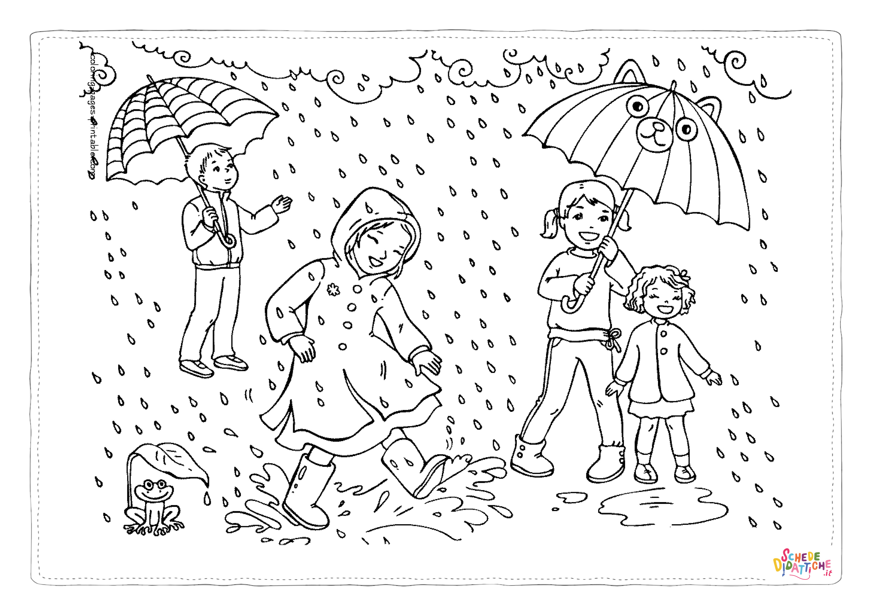 Disegno di pioggia da stampare e colorare 58