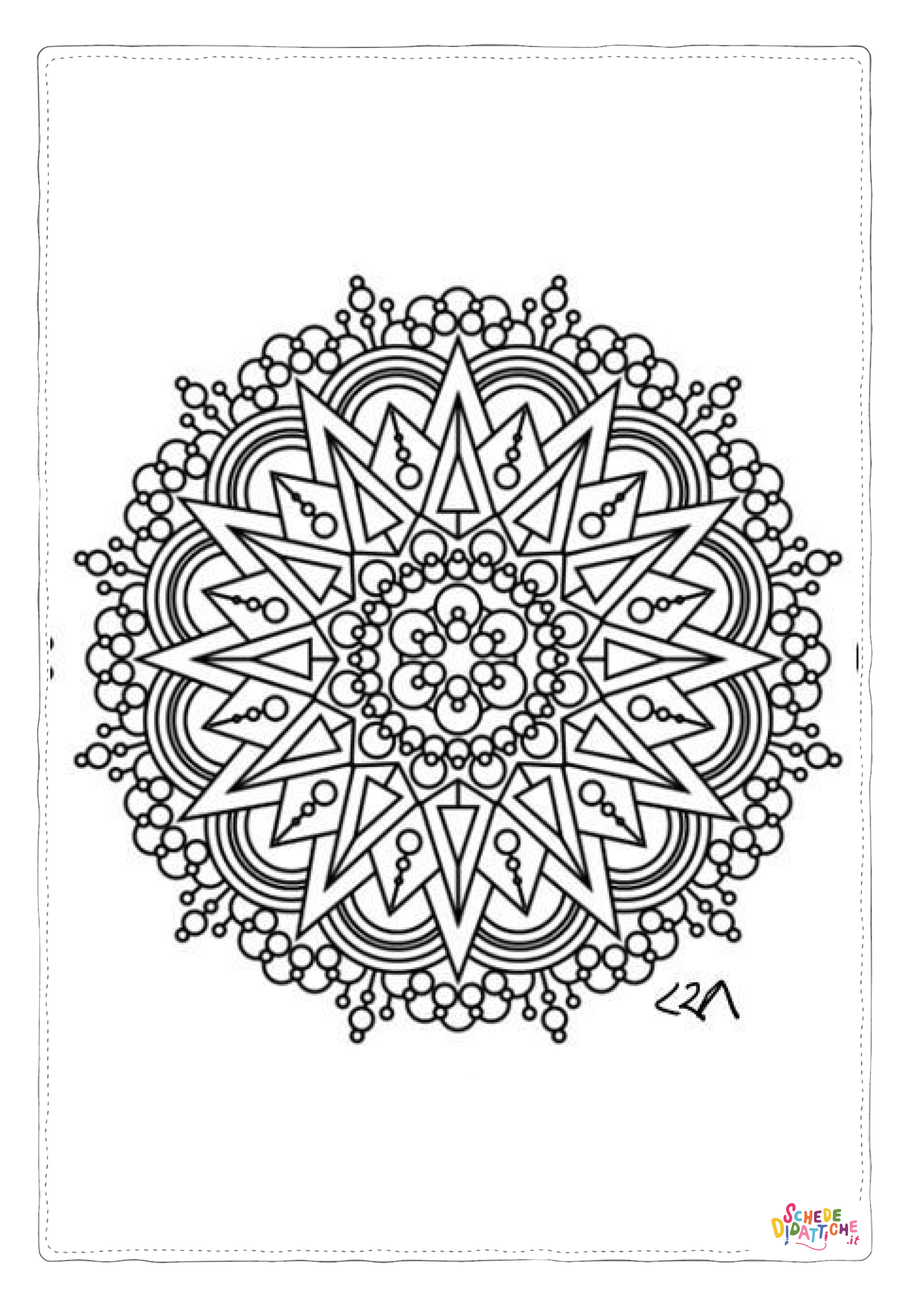Disegno "Disegno di mandala da stampare e colorare 1110" Disegno di mandala da stampare e colorare 1110