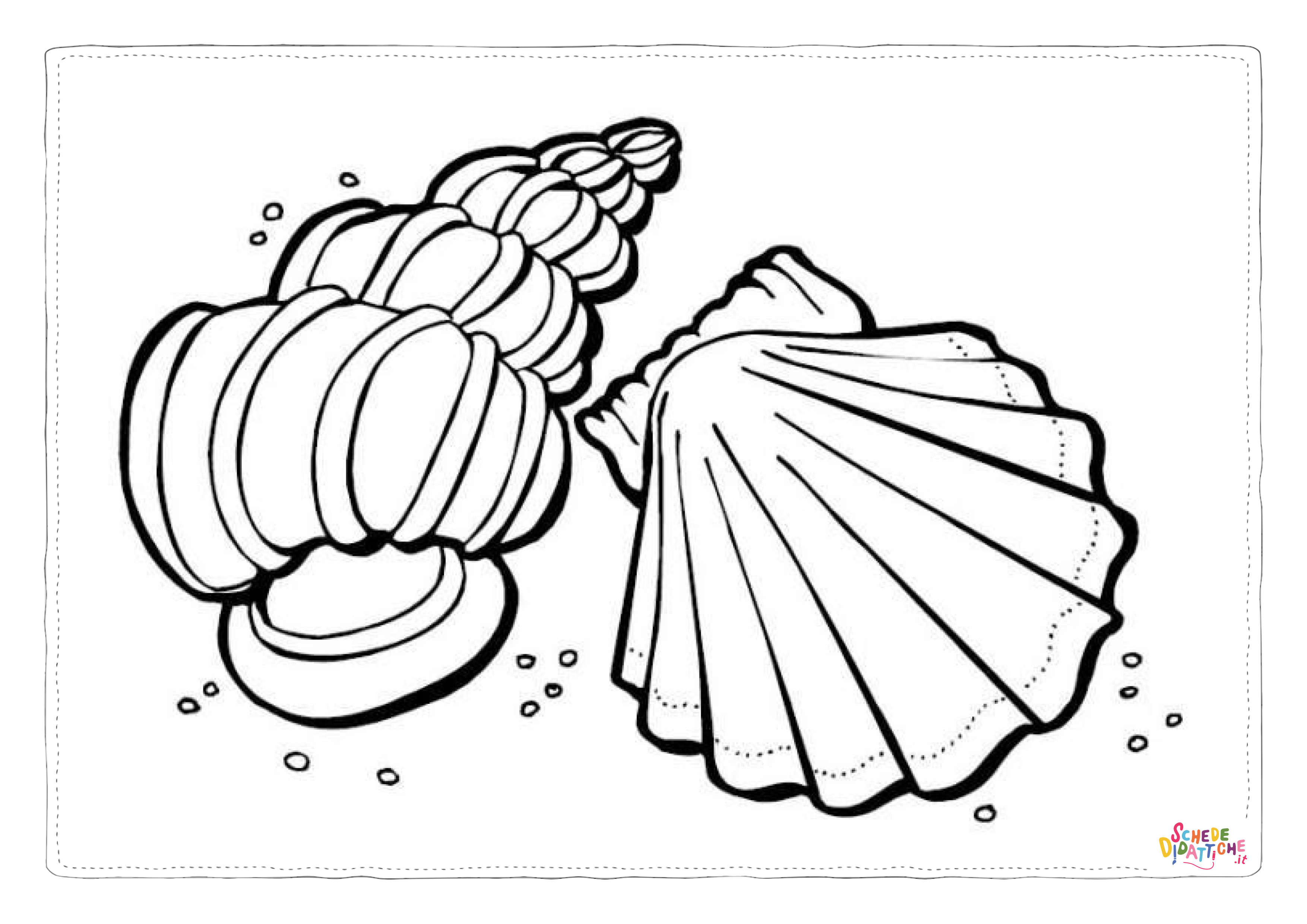 Disegno "Disegno di conchiglia da stampare e colorare 4" Disegno di conchiglia da stampare e colorare 4