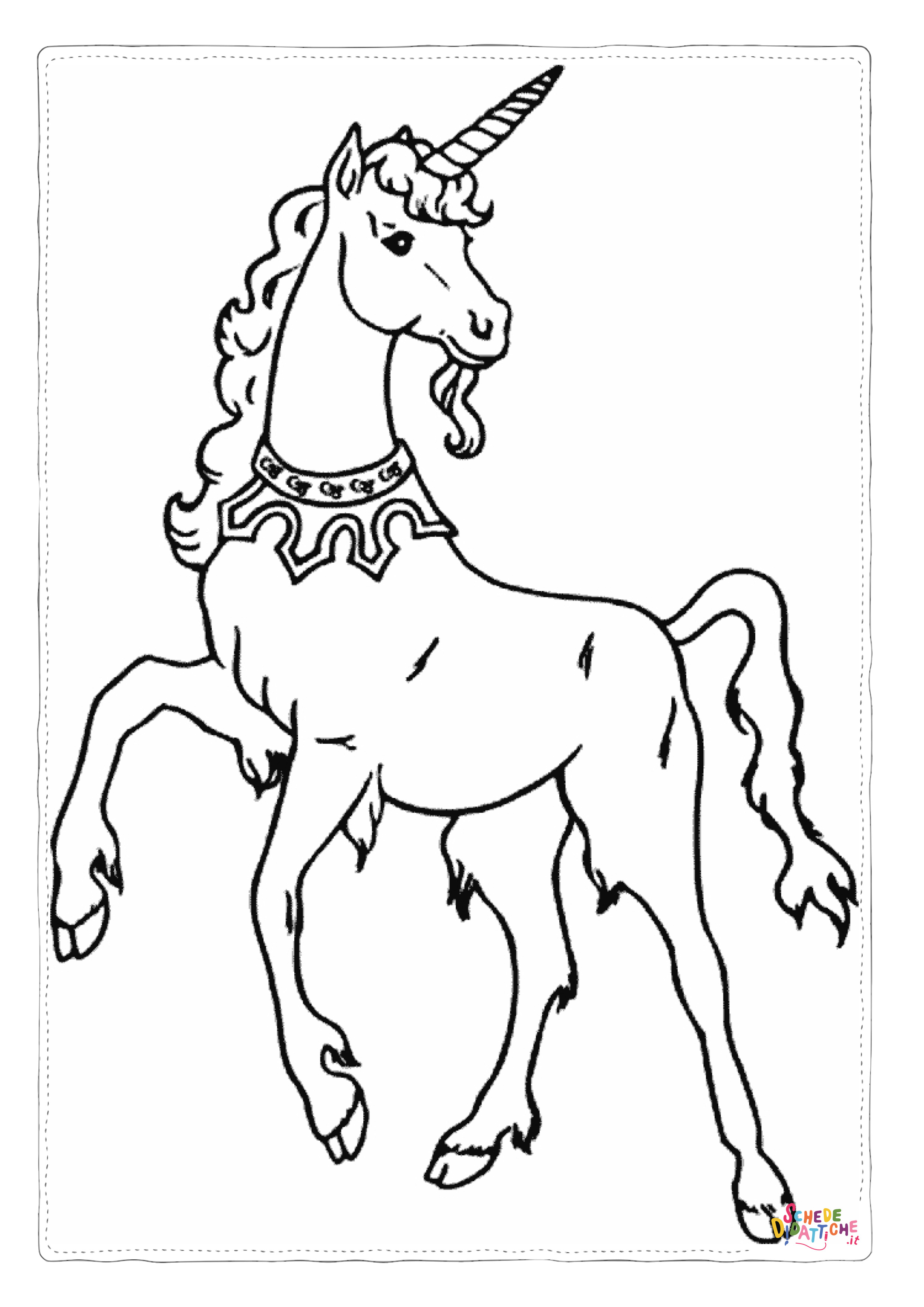 Disegno di unicorno da stampare e colorare 113