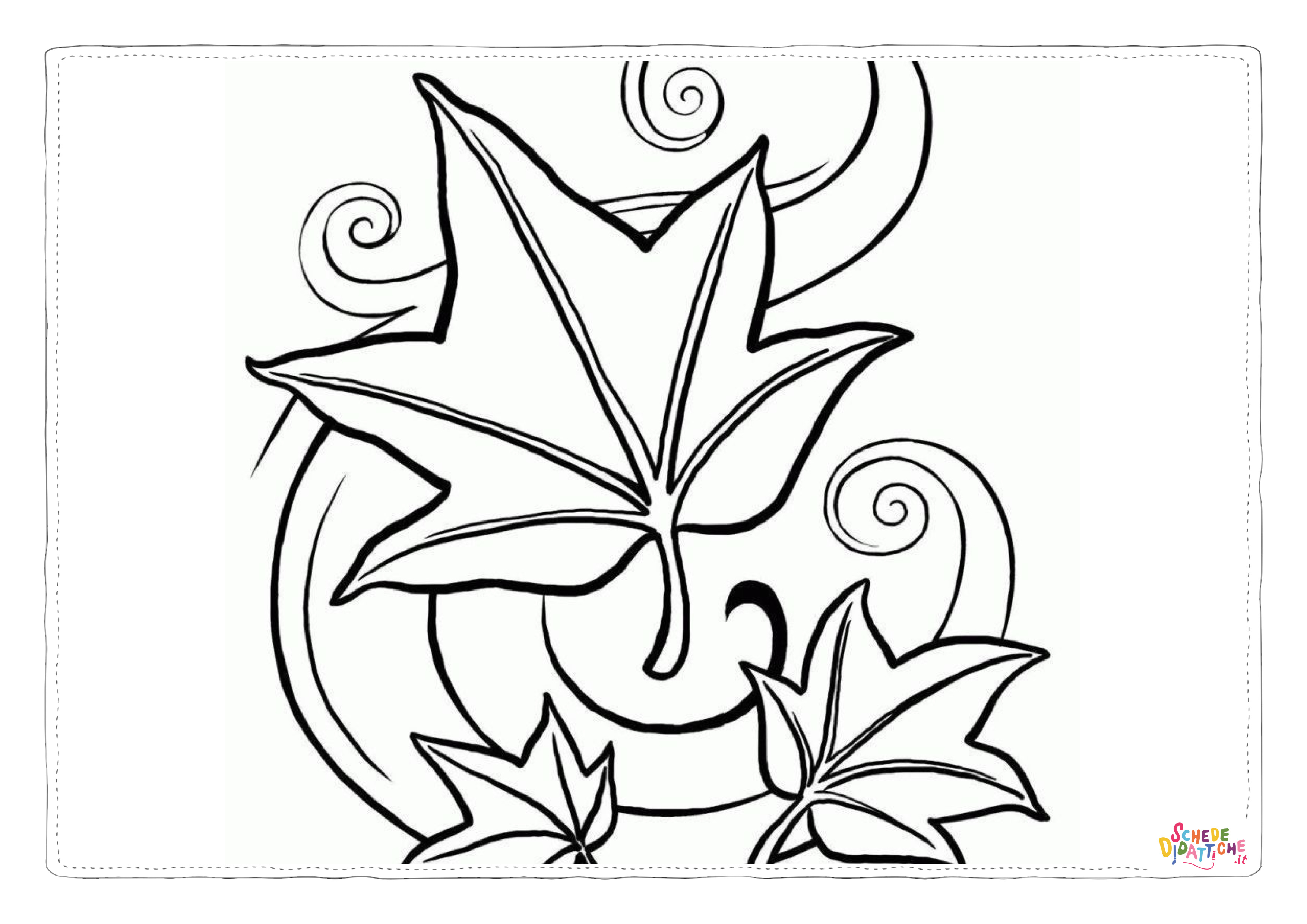 Disegno "Disegno di foglia da stampare e colorare 47" Disegno di foglia da stampare e colorare 47