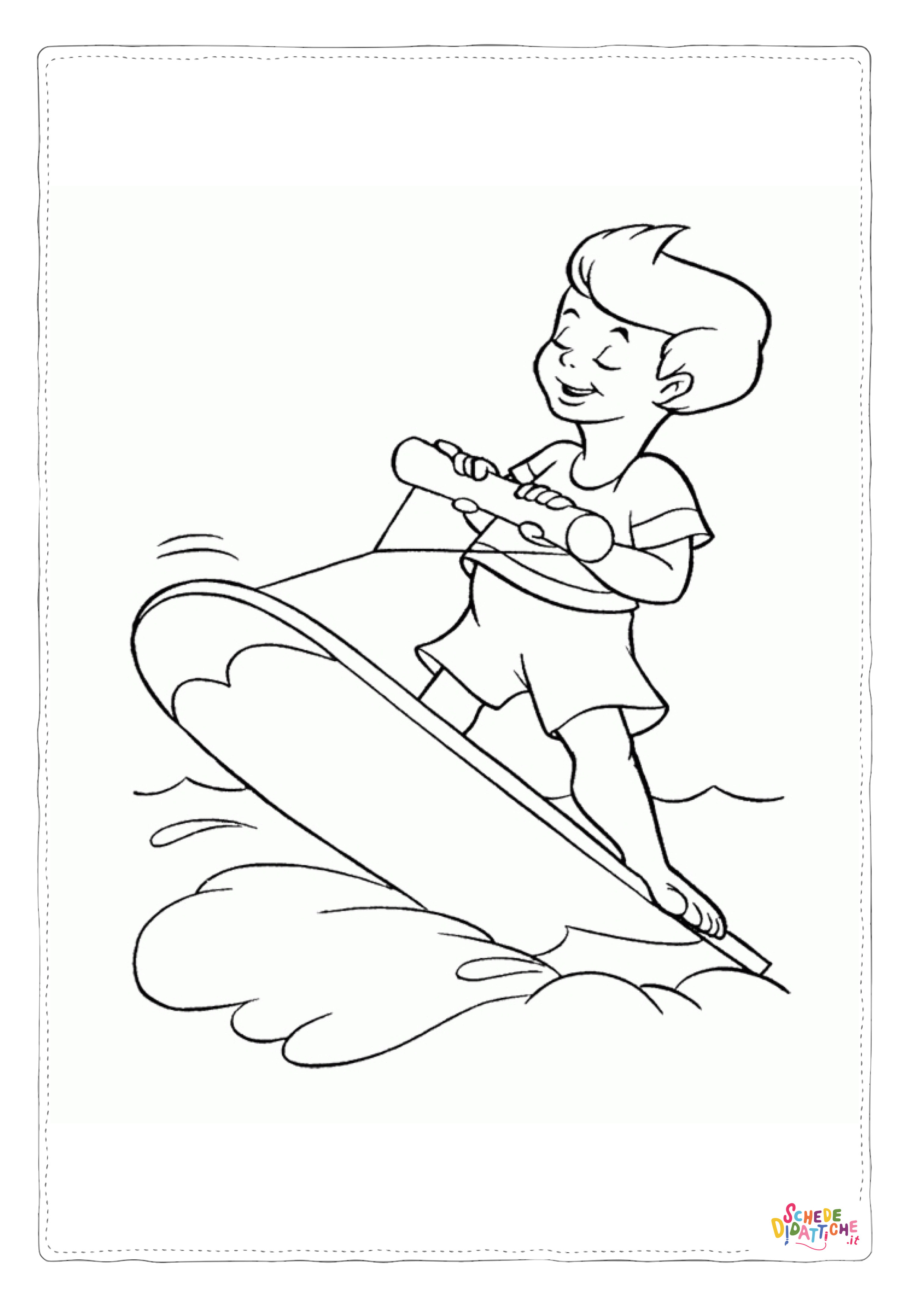 Disegno "Disegno di sci nautico da stampare e colorare 1" Disegno di sci nautico da stampare e colorare 1