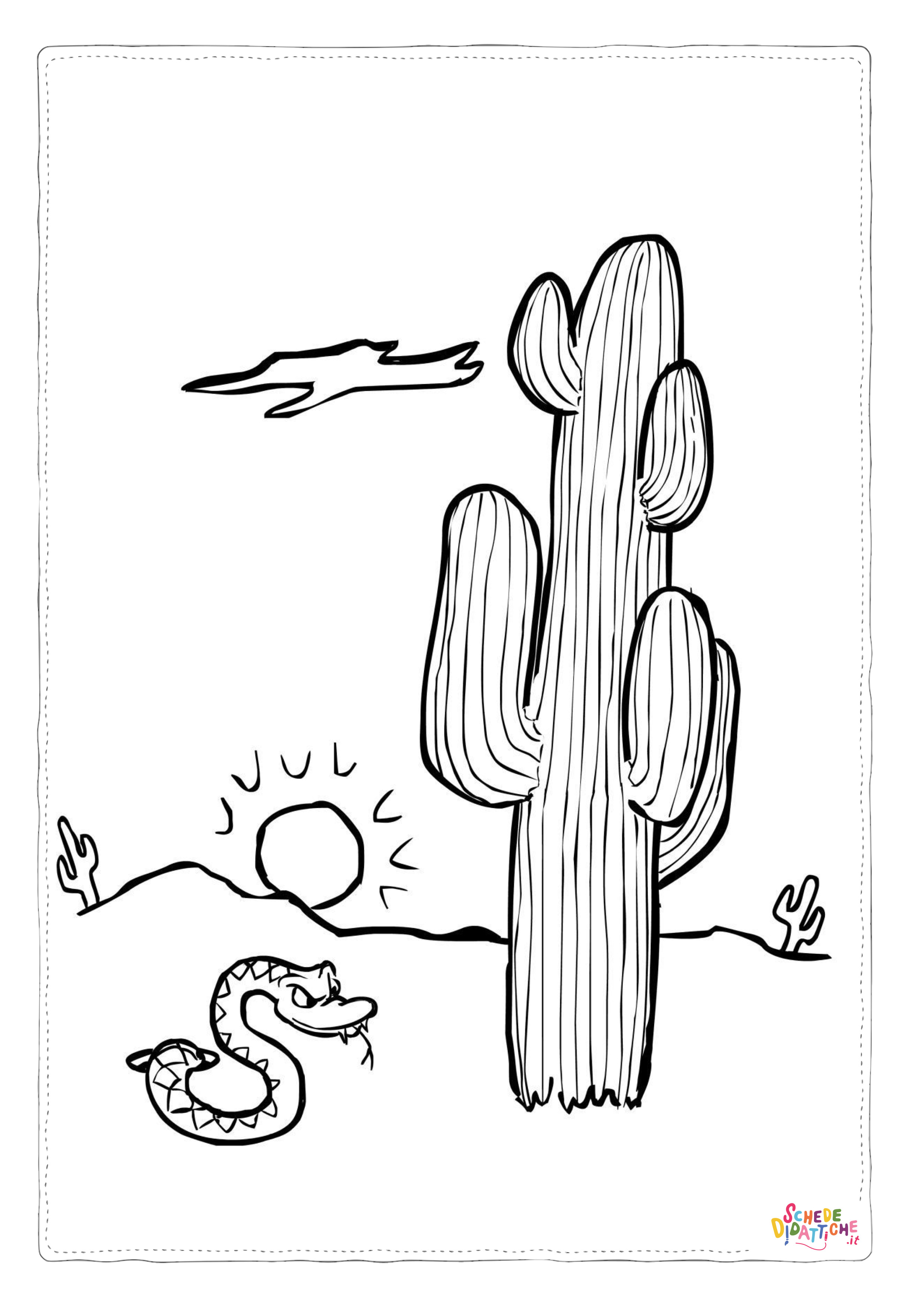 Disegno di cactus da stampare e colorare 3