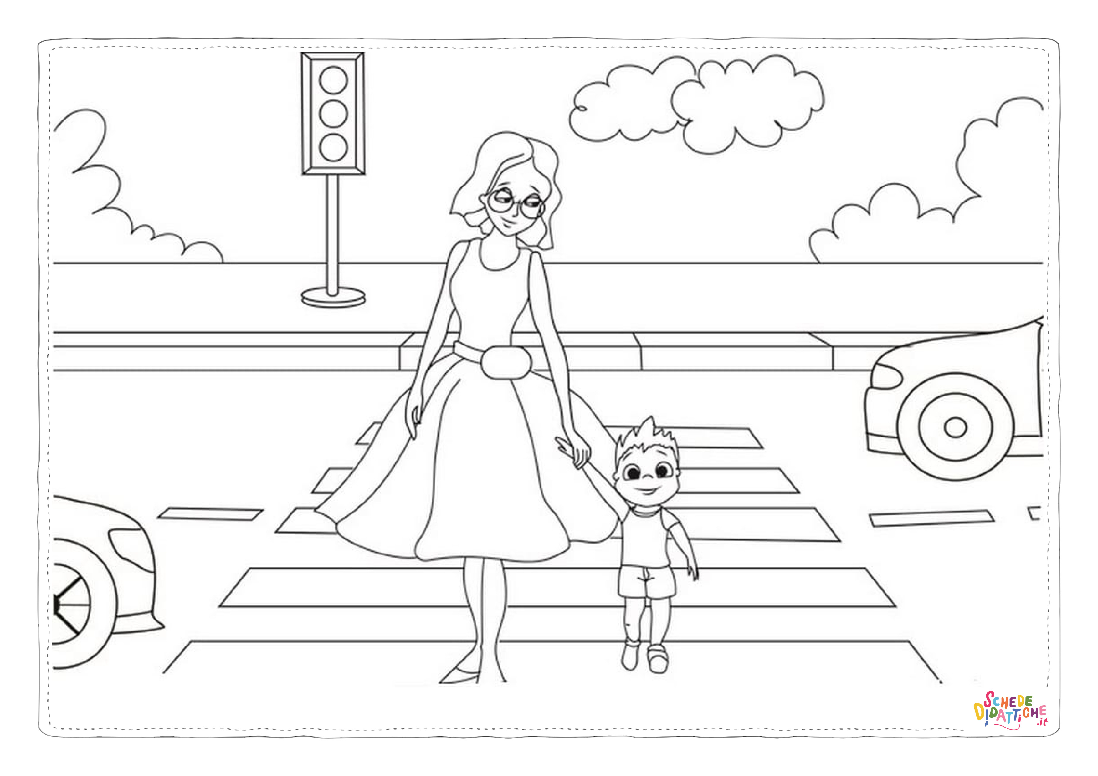 Disegno "Disegno di semaforo da stampare e colorare 7" Disegno di semaforo da stampare e colorare 7