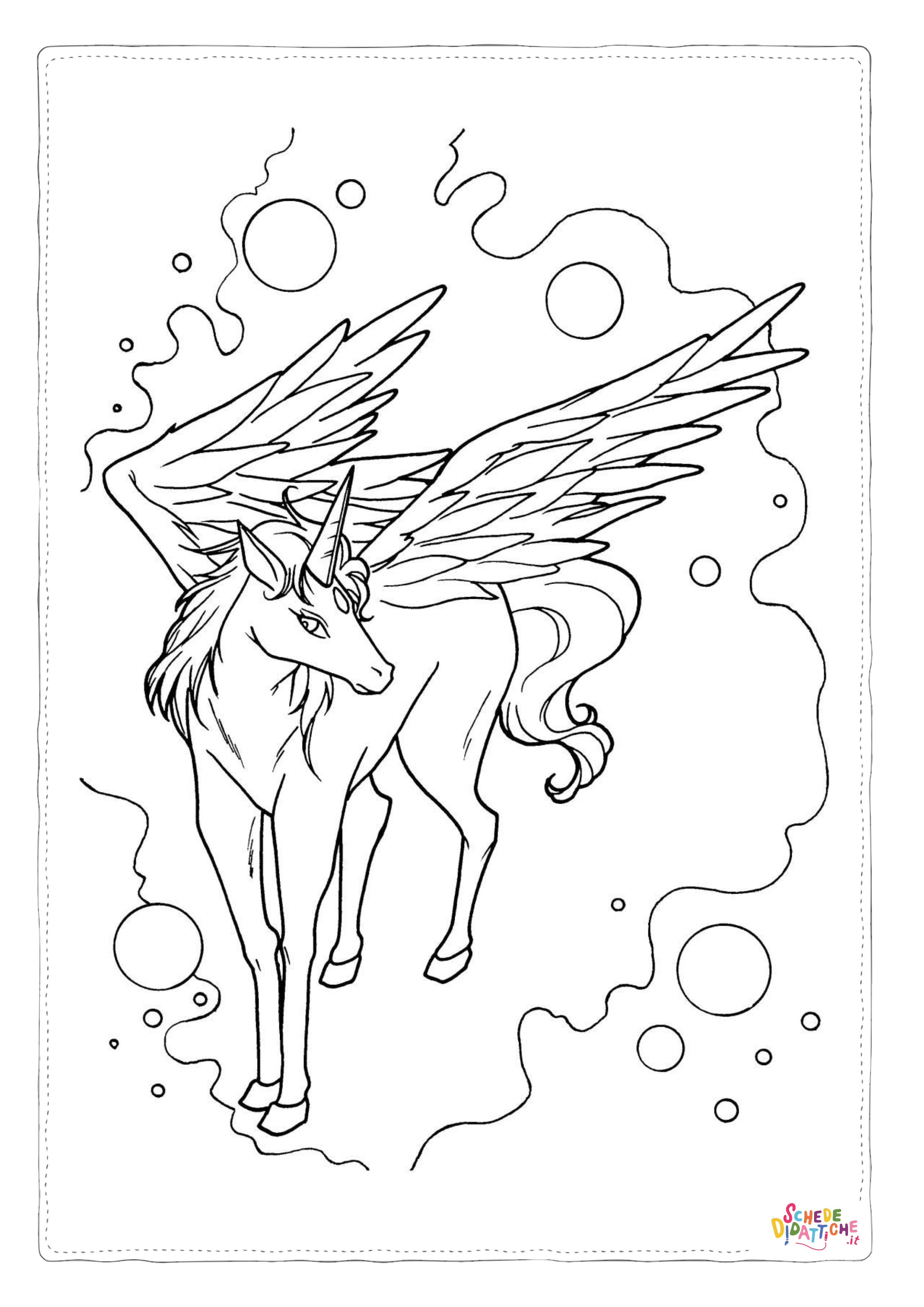 Disegno "Disegno di unicorno da stampare e colorare 45" Disegno di unicorno da stampare e colorare 45