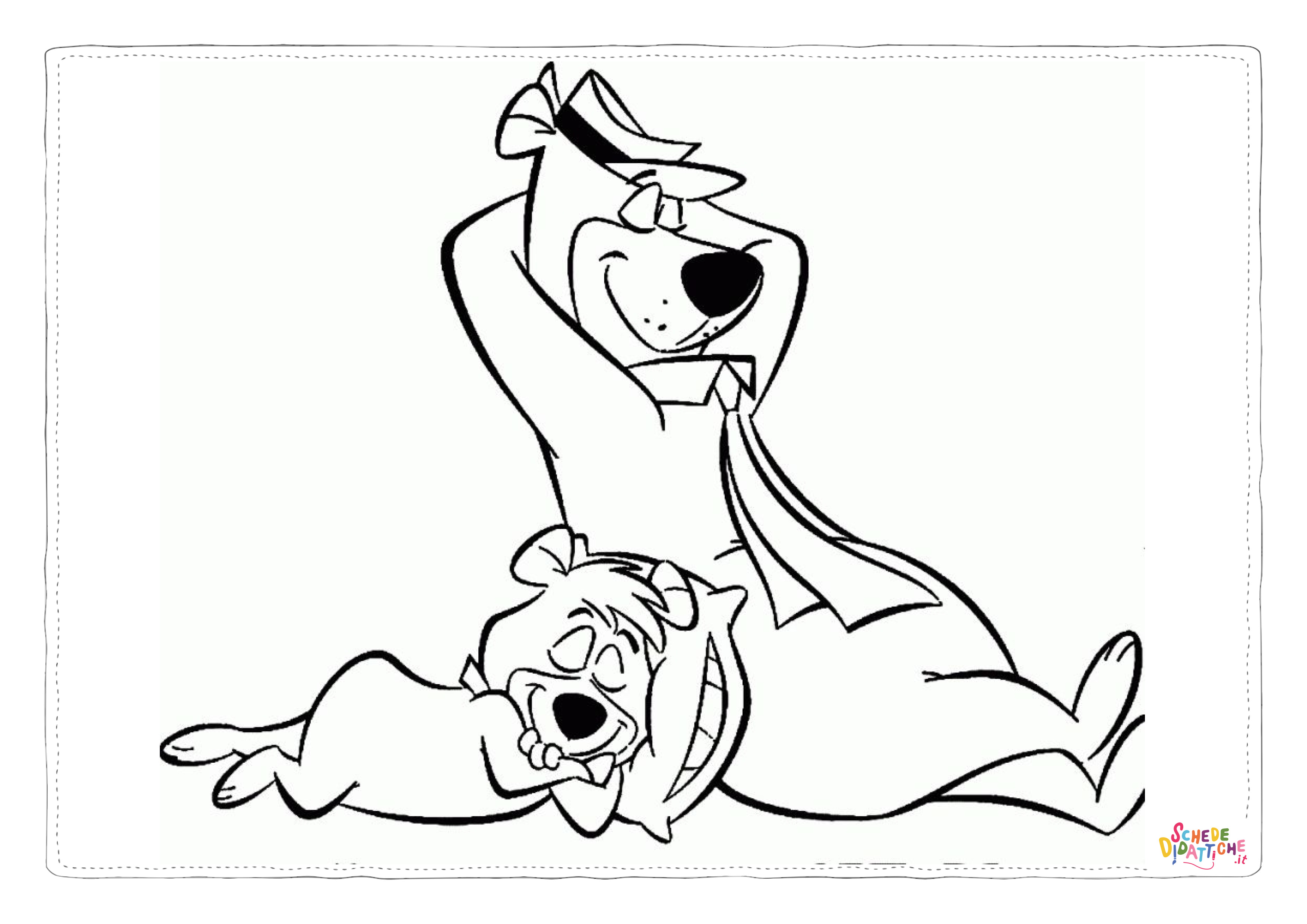 Disegno "Disegno di Orso Yoghi da stampare e colorare 5" Disegno di Orso Yoghi da stampare e colorare 5