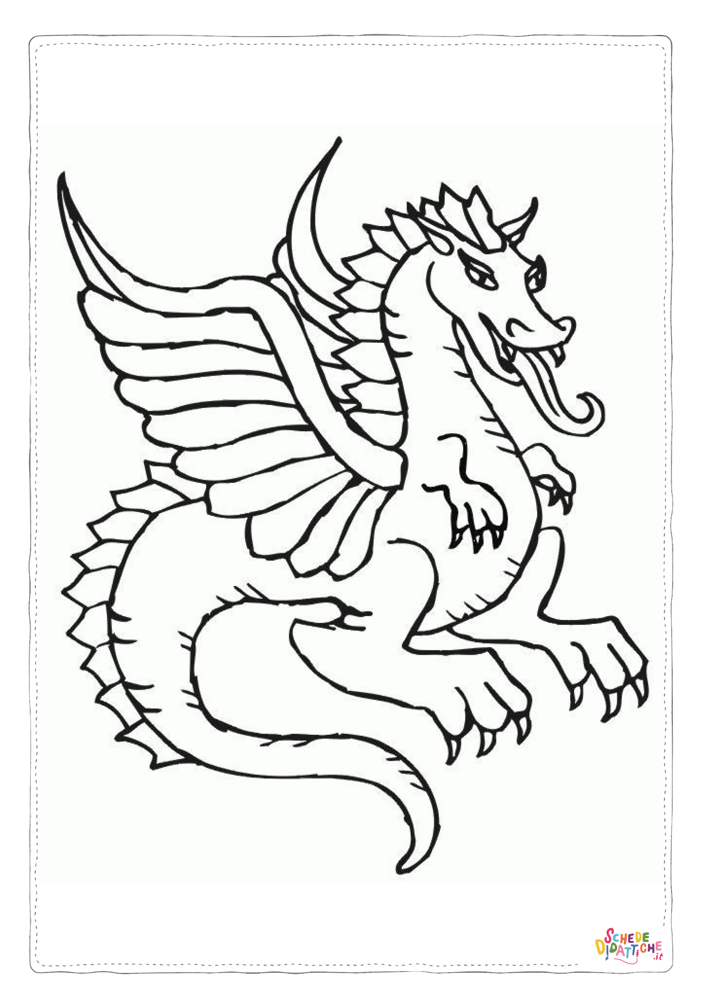 Disegno "Disegno di dragone da stampare e colorare 75" Disegno di dragone da stampare e colorare 75