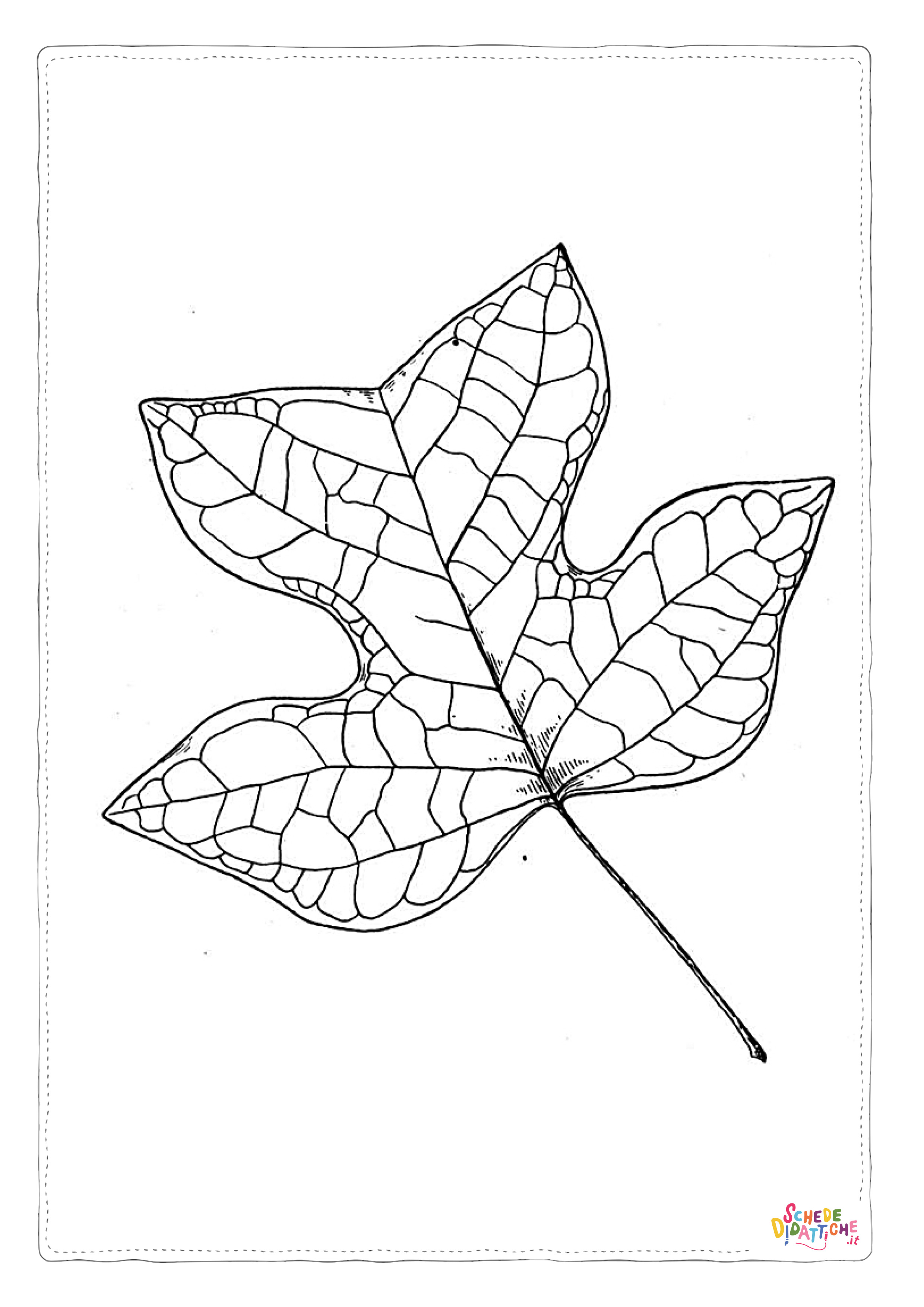 Disegno "Disegno di foglia da stampare e colorare 86" Disegno di foglia da stampare e colorare 86