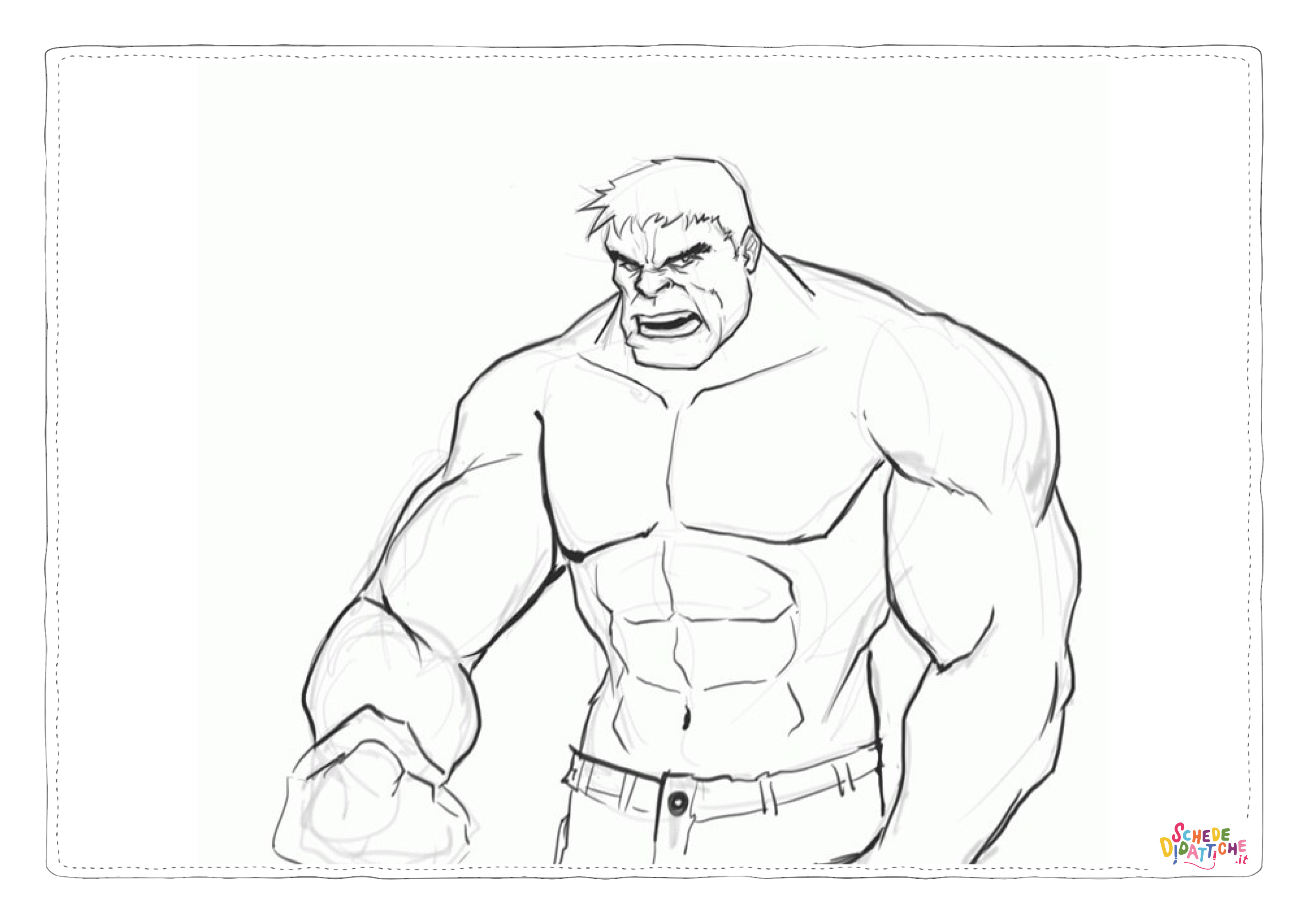 Disegno "Disegno di Hulk da stampare e colorare 128" Disegno di Hulk da stampare e colorare 128