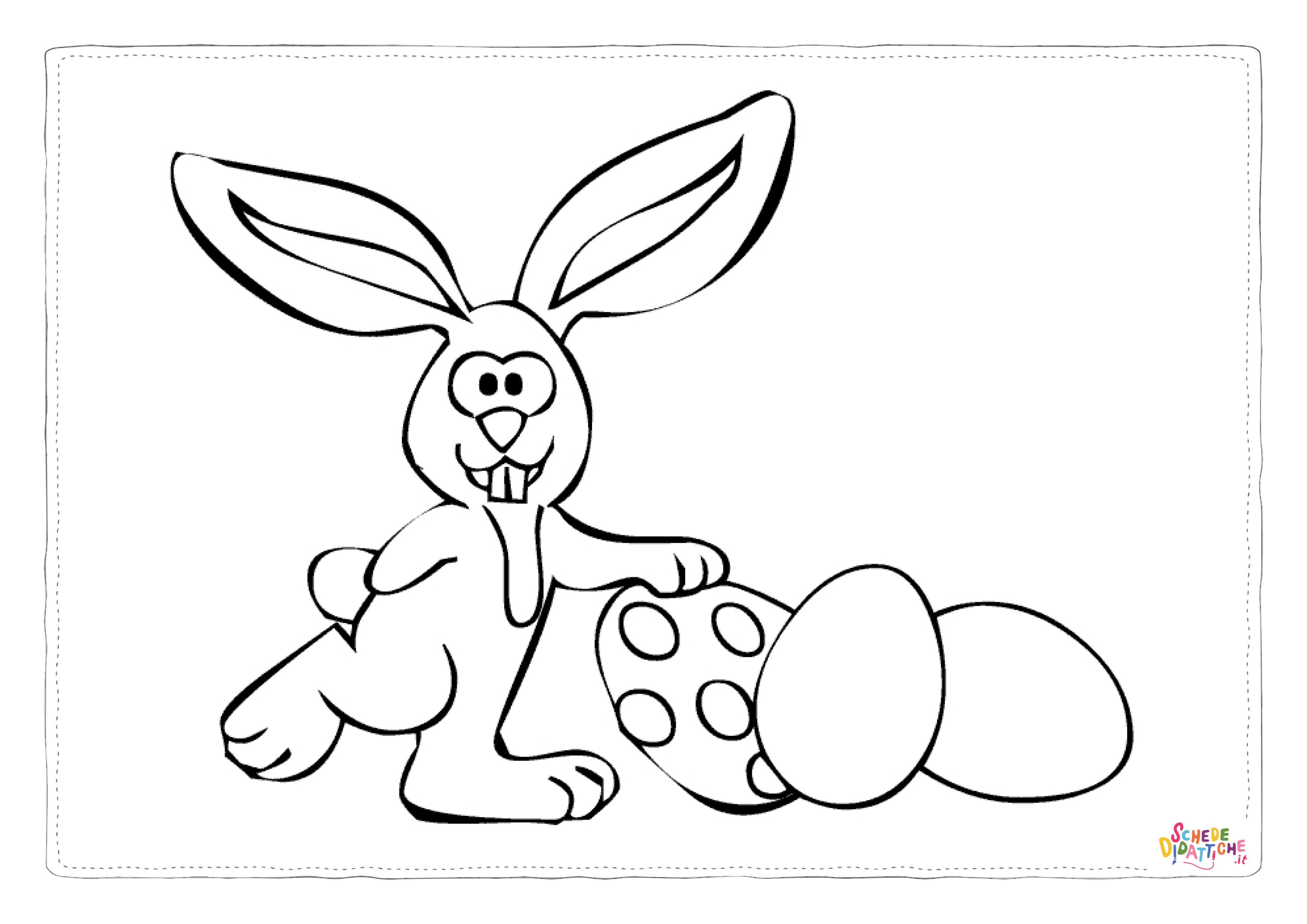 Disegno "Disegno di coniglietto di Pasqua da stampare e colorare 5" Disegno di coniglietto di Pasqua da stampare e colorare 5