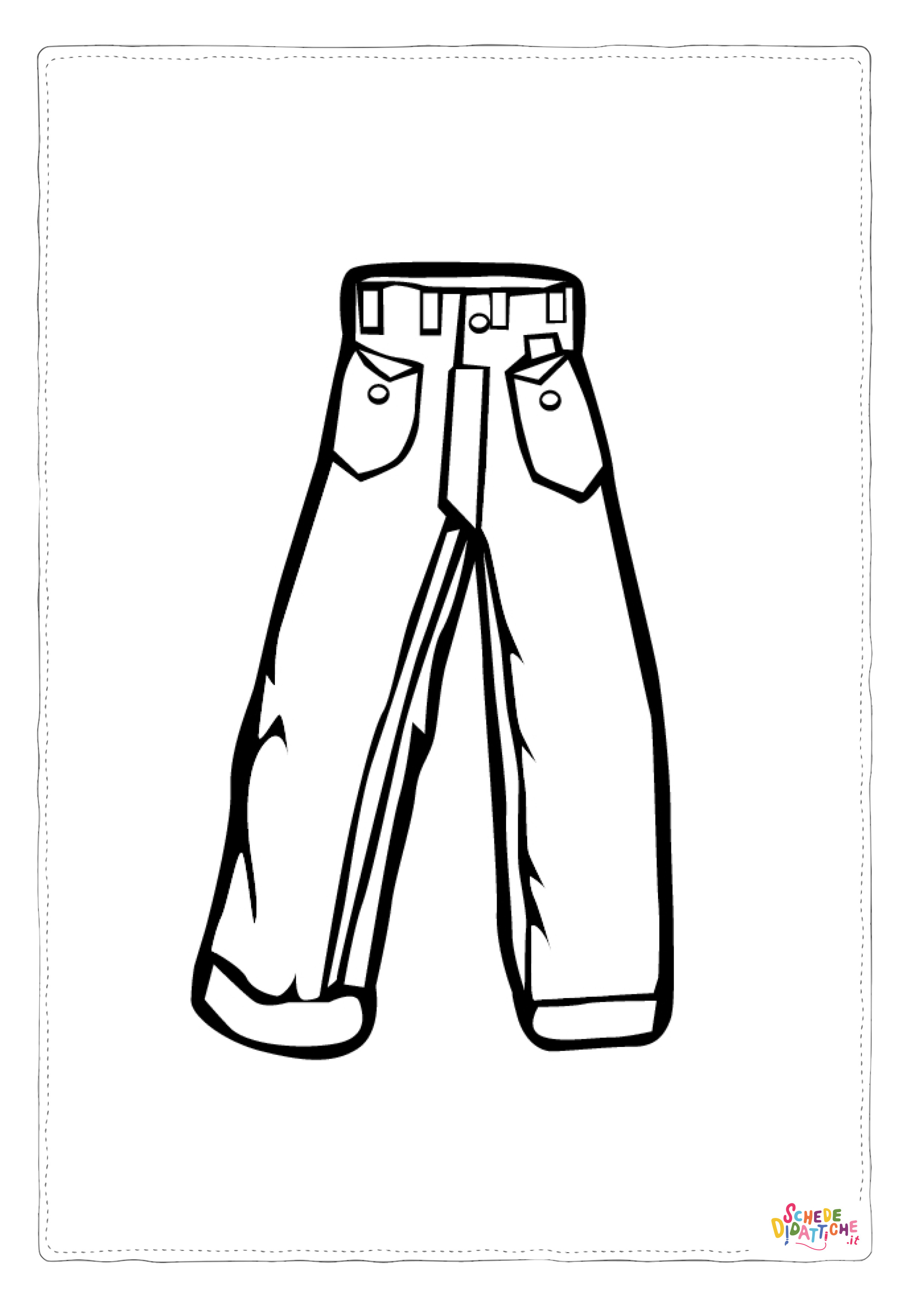 Disegno di pantalone da stampare e colorare 1