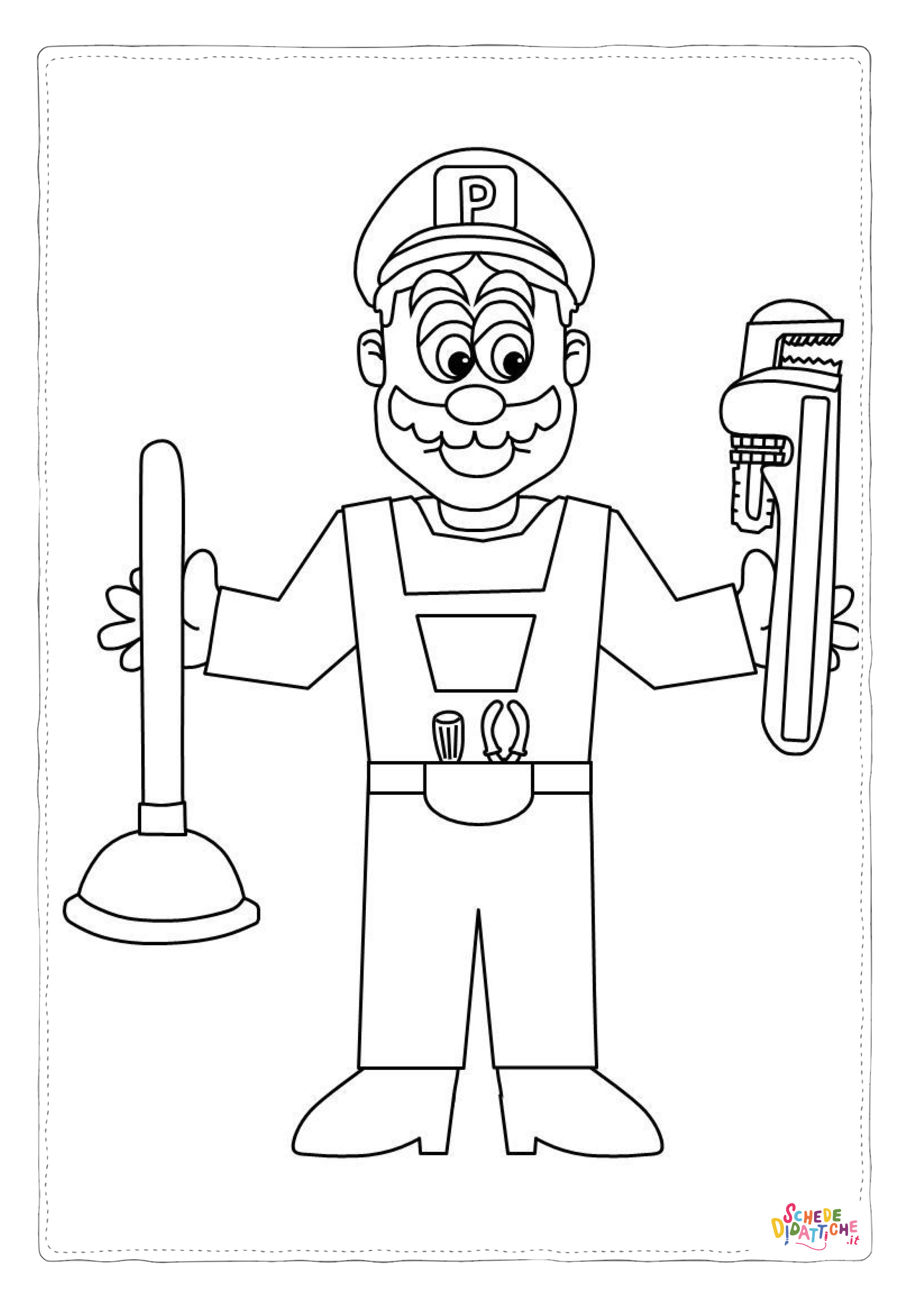 Disegno di idraulico da stampare e colorare 2