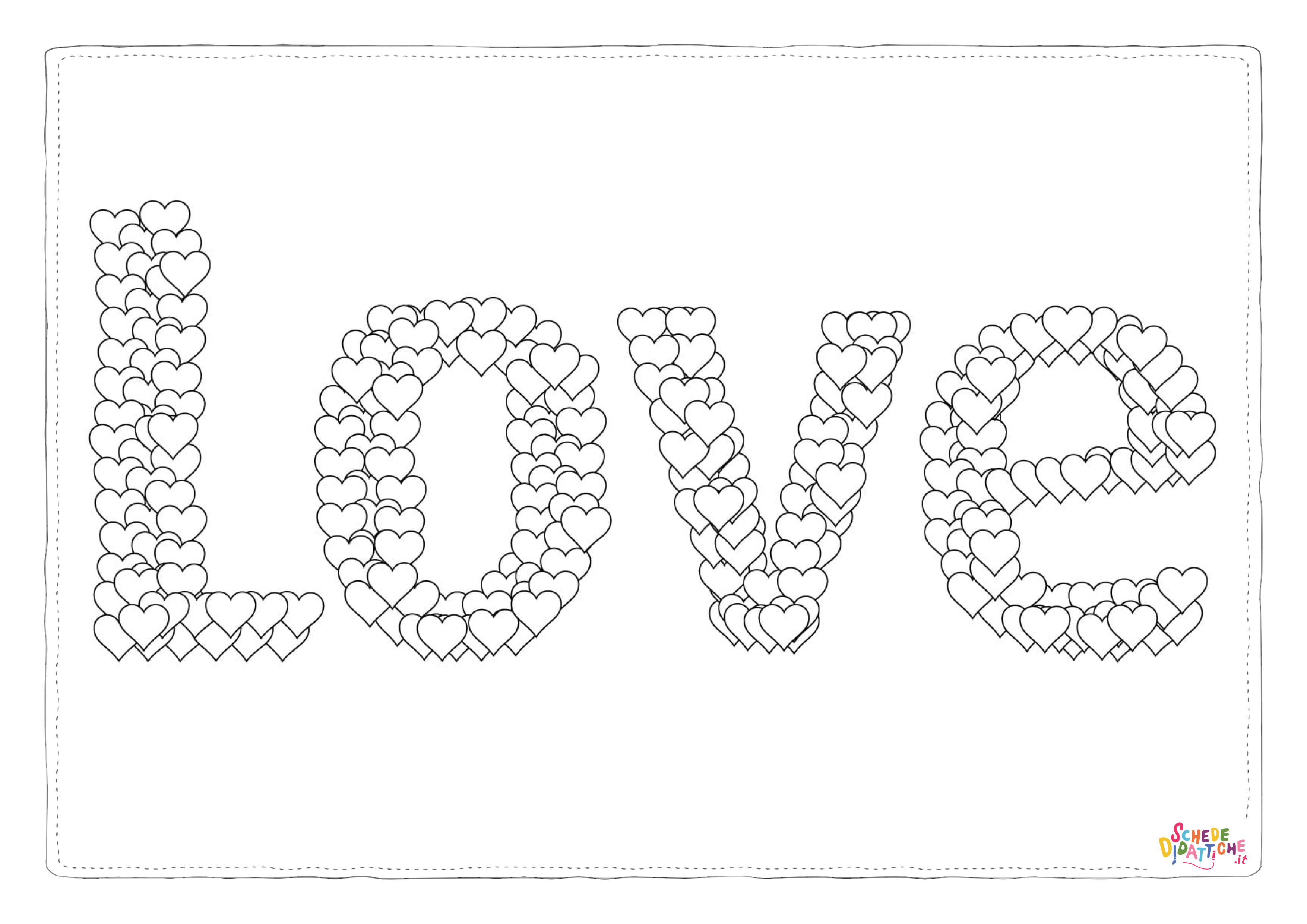 Disegno "Disegno di San Valentino da stampare e colorare 46" Disegno di San Valentino da stampare e colorare 46