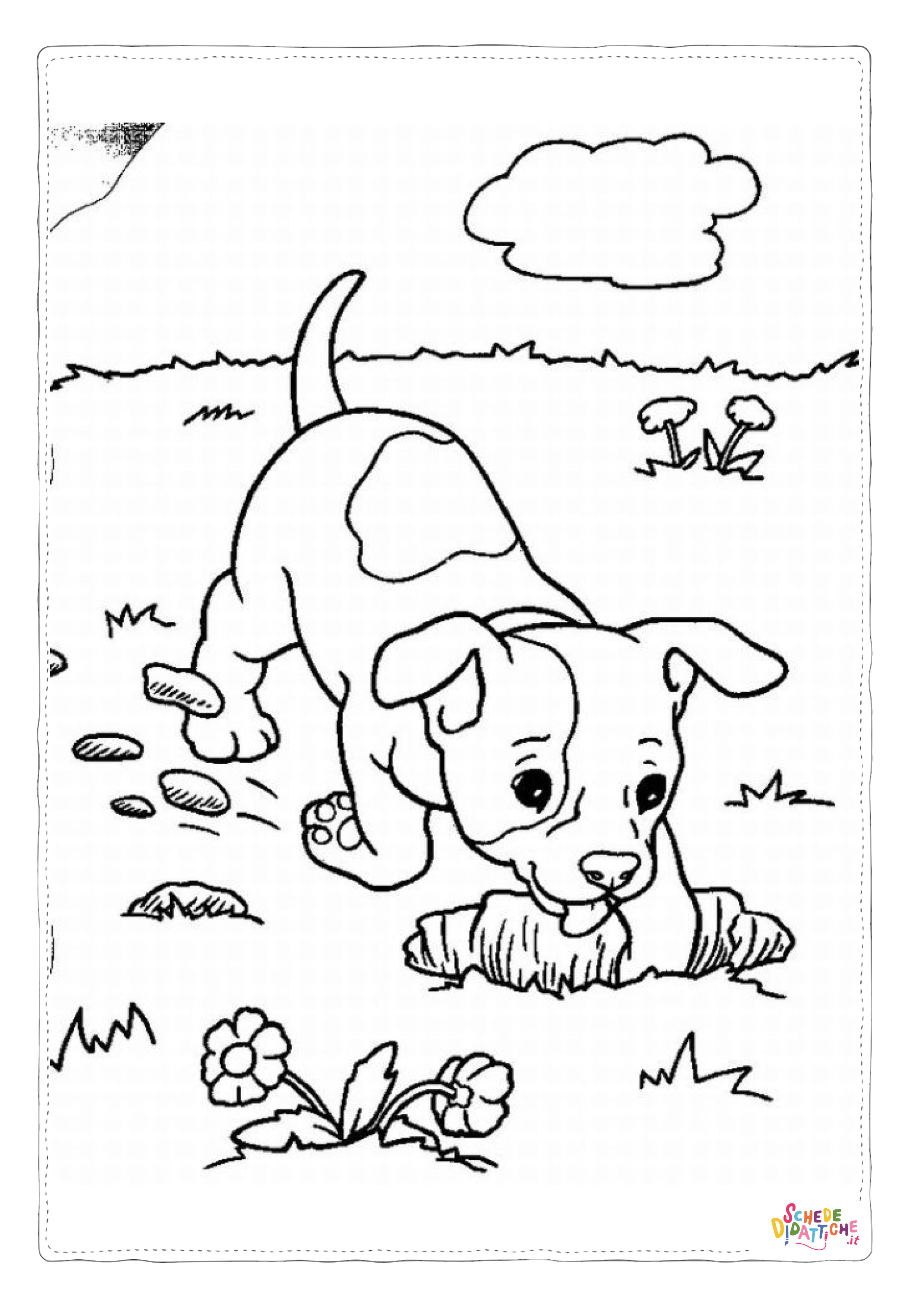Disegno di cane da stampare e colorare 151