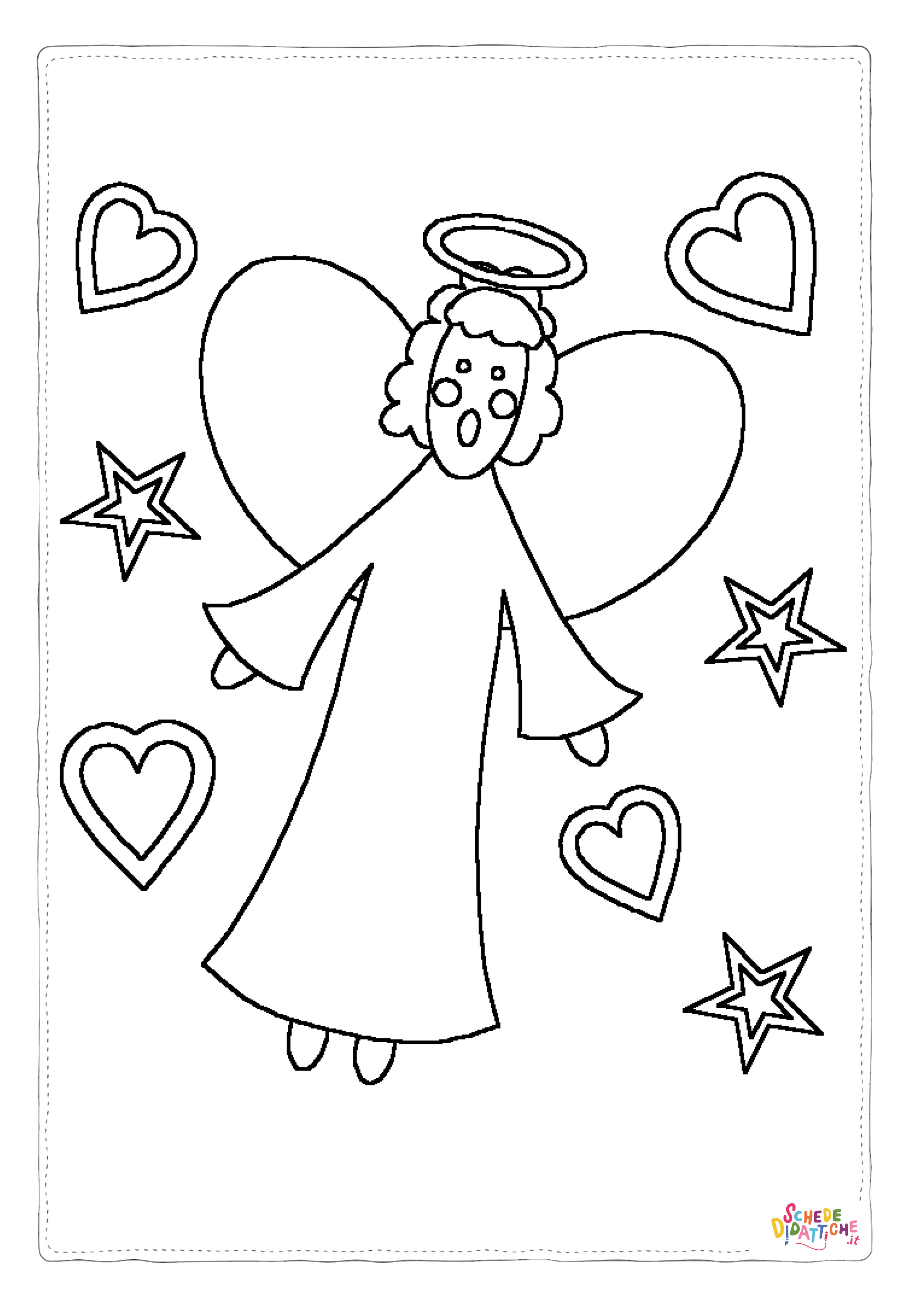 Disegno di angelo da stampare e colorare 21