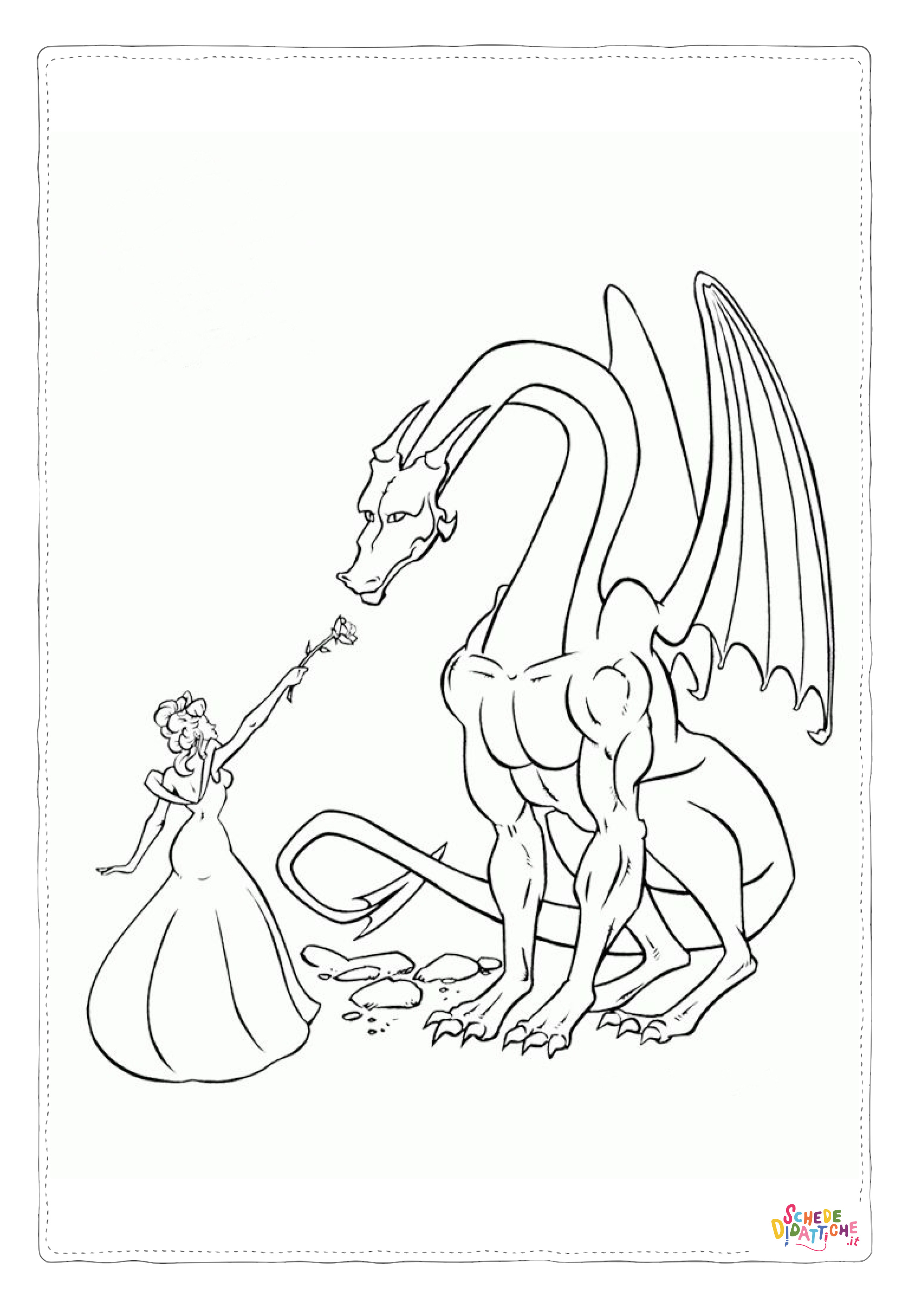 Disegno "Disegno di dragone da stampare e colorare 18" Disegno di dragone da stampare e colorare 18