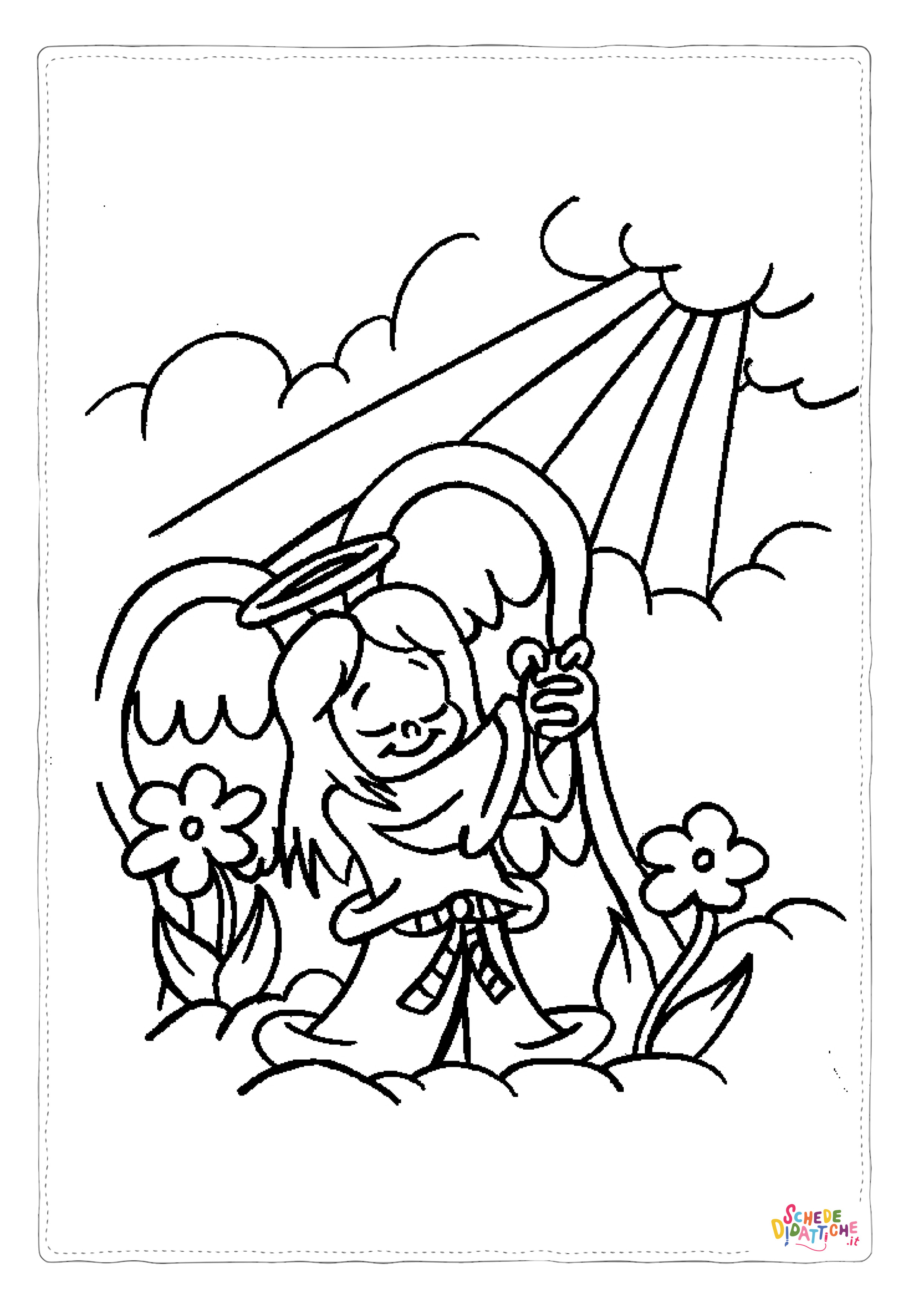 Disegno "Disegno di angelo da stampare e colorare 9" Disegno di angelo da stampare e colorare 9
