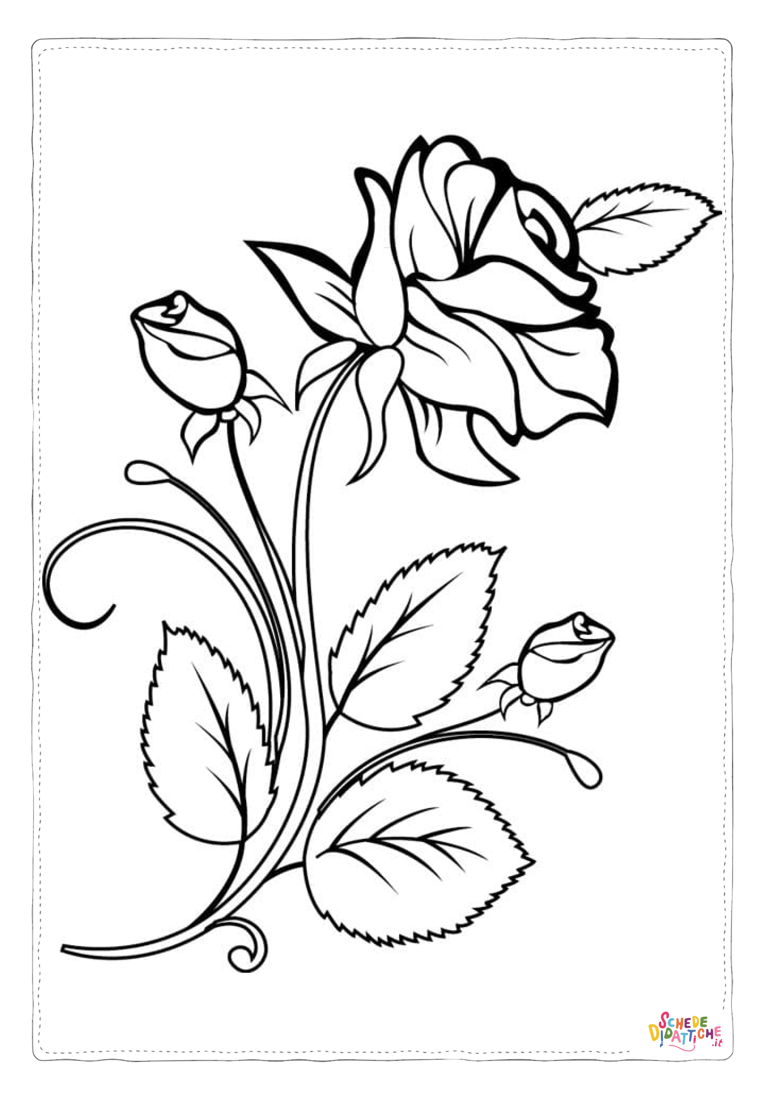 Disegno "Disegno di fiore da stampare e colorare 462" Disegno di fiore da stampare e colorare 462