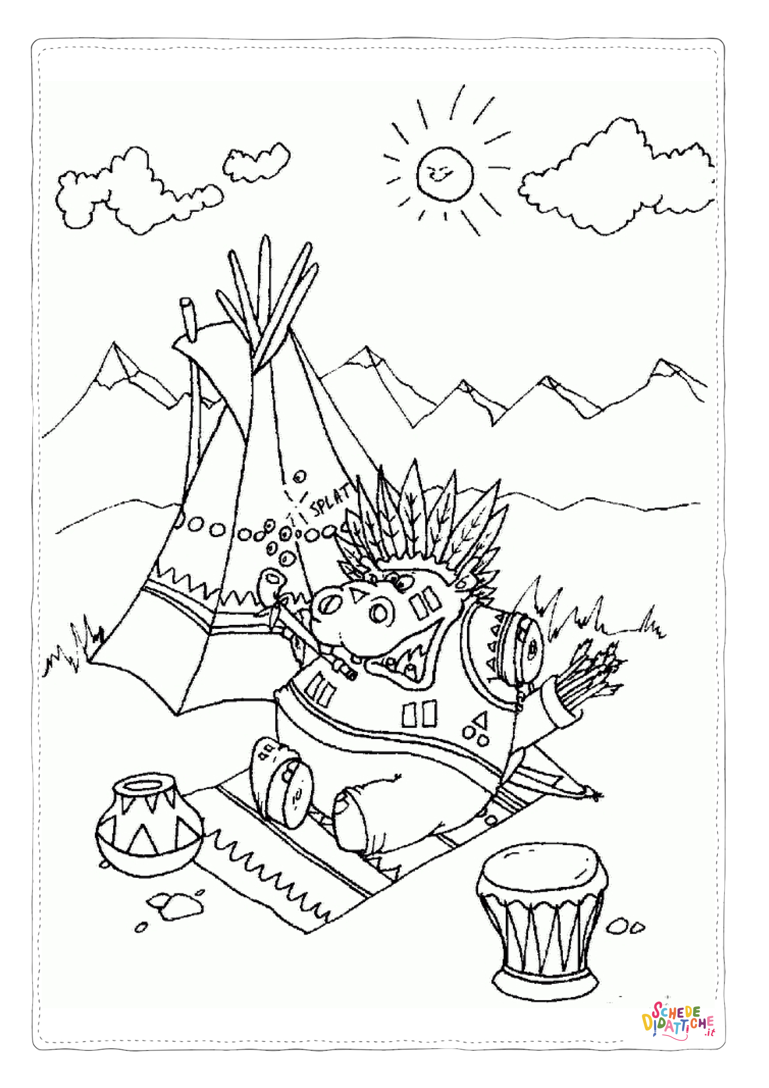 Disegno "Disegno di Indiani d'America da stampare e colorare 35" Disegno di Indiani d'America da stampare e colorare 35