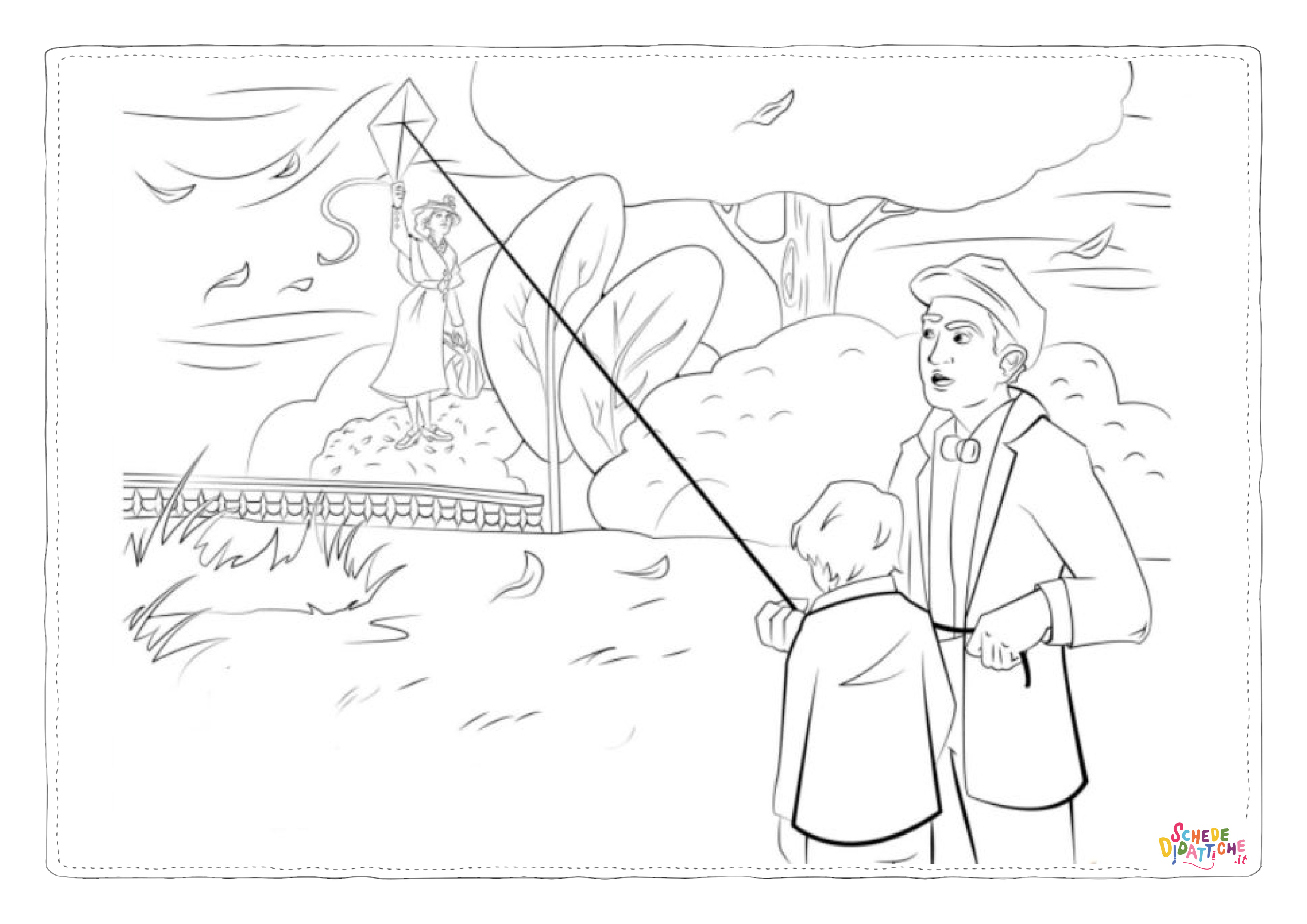 Disegno "Disegno di Mary Poppins da stampare e colorare 25" Disegno di Mary Poppins da stampare e colorare 25