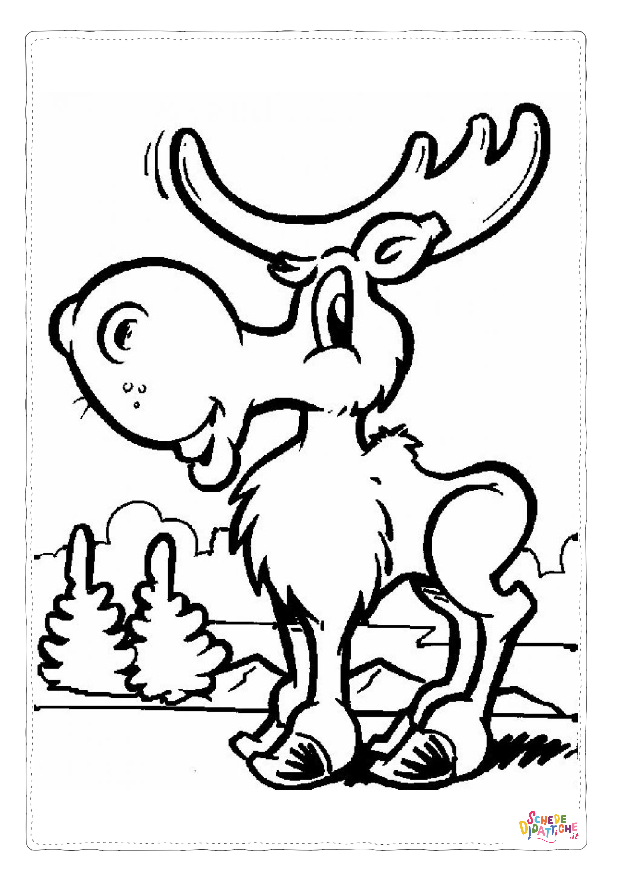 Disegno "Disegno di alce da stampare e colorare 8" Disegno di alce da stampare e colorare 8