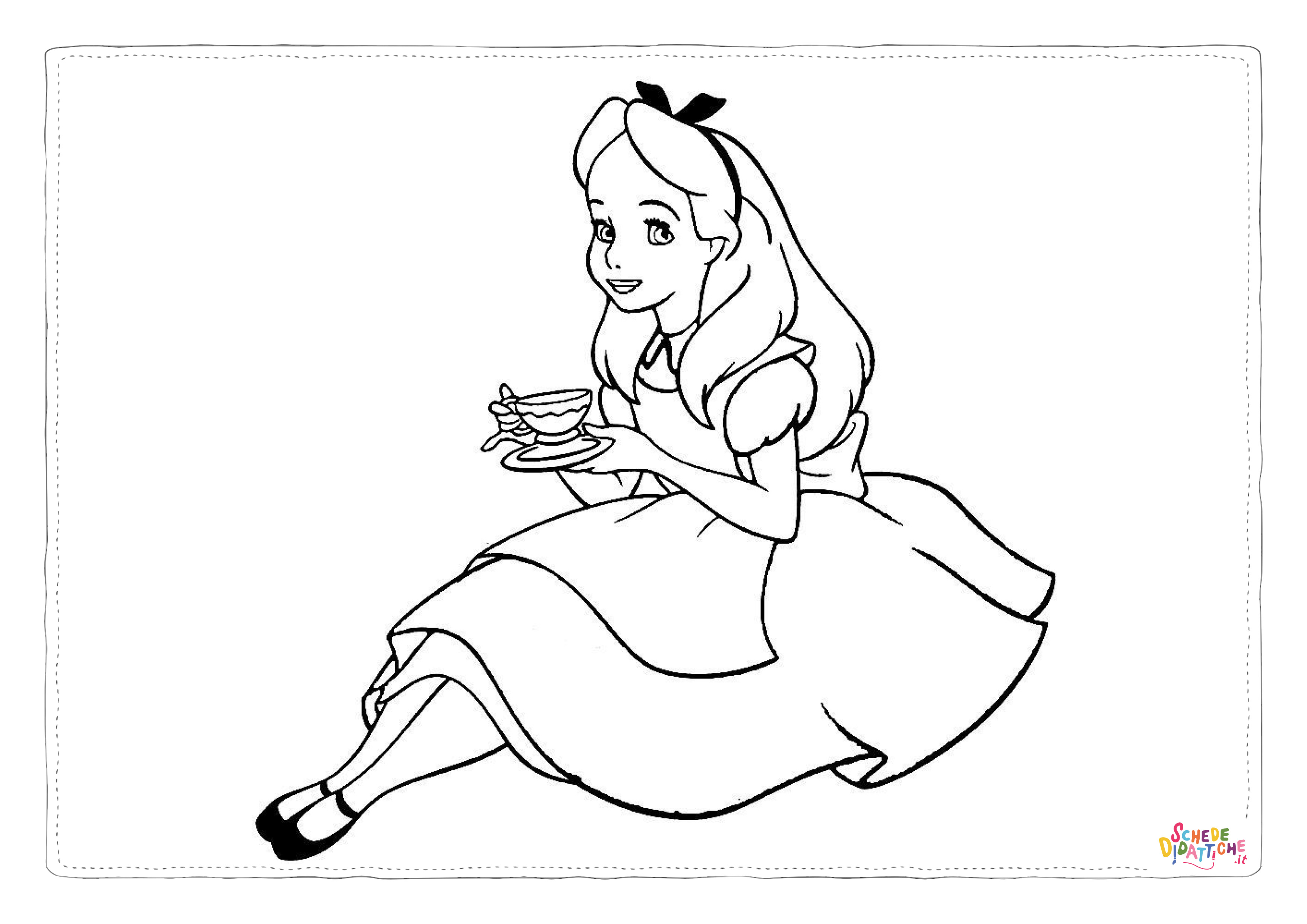 Disegno "Disegno di Alice nel paese delle meraviglie da stampare e colorare 116" Disegno di Alice nel paese delle meraviglie da stampare e colorare 116