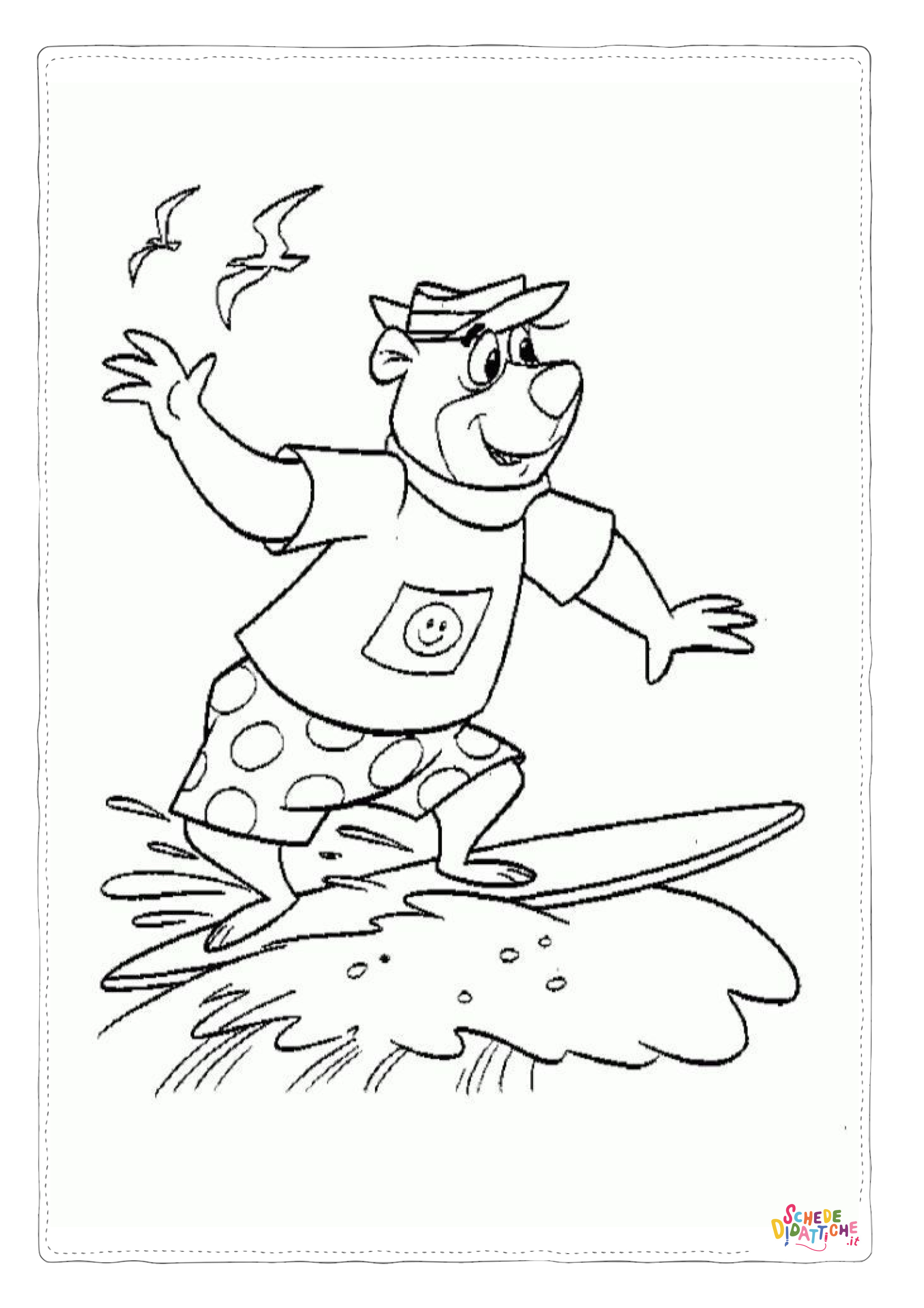 Disegno "Disegno di Orso Yoghi da stampare e colorare 9" Disegno di Orso Yoghi da stampare e colorare 9