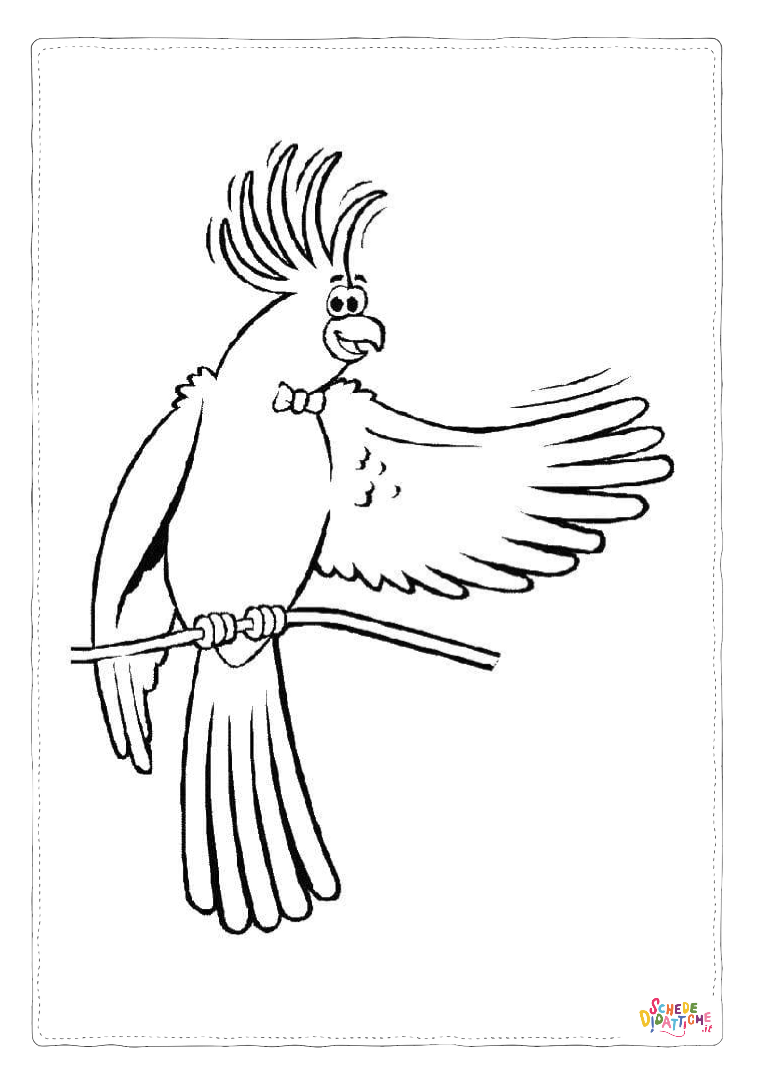 Disegno "Disegno di pappagallo da stampare e colorare 81" Disegno di pappagallo da stampare e colorare 81