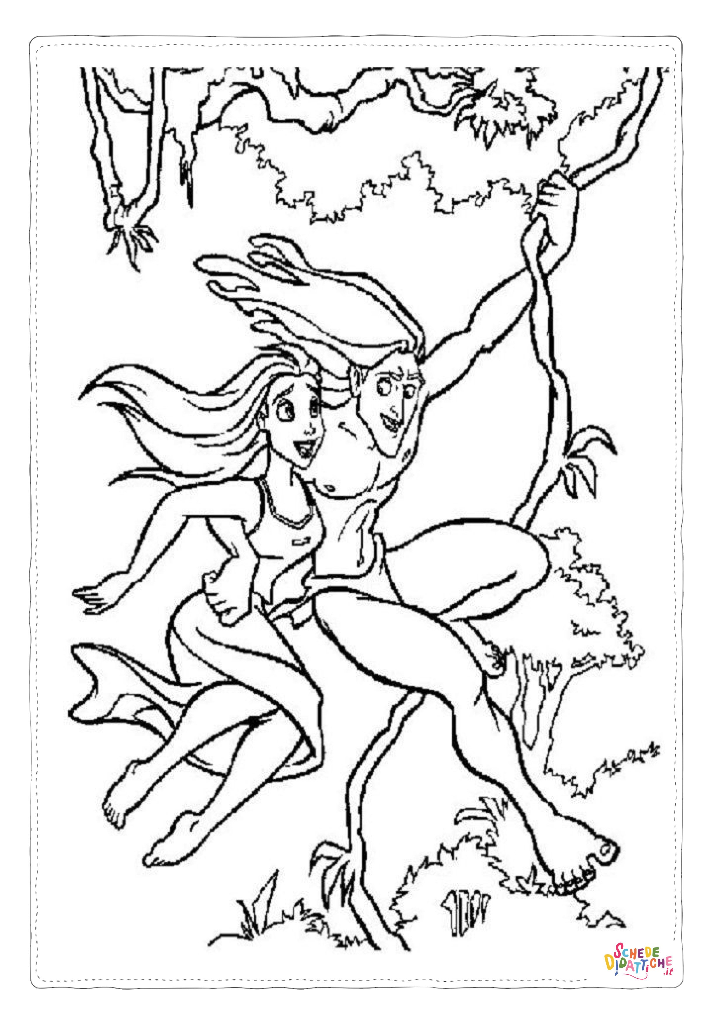 Disegno "Disegno di Tarzan da stampare e colorare 19" Disegno di Tarzan da stampare e colorare 19