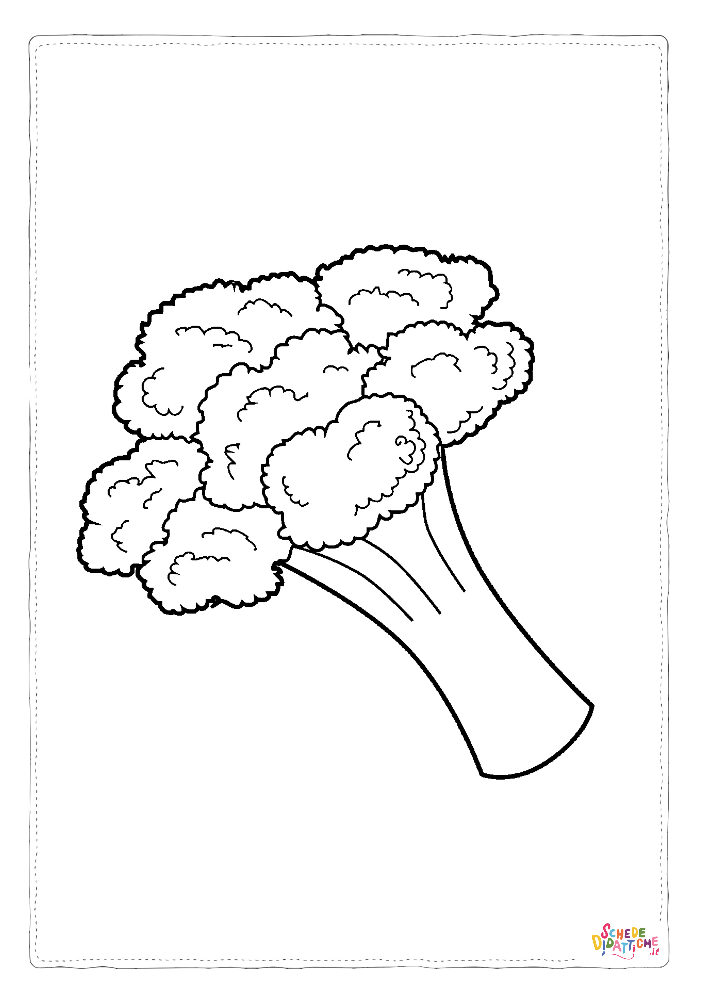 Disegno "Disegno di broccolo da stampare e colorare" Disegno di broccolo da stampare e colorare