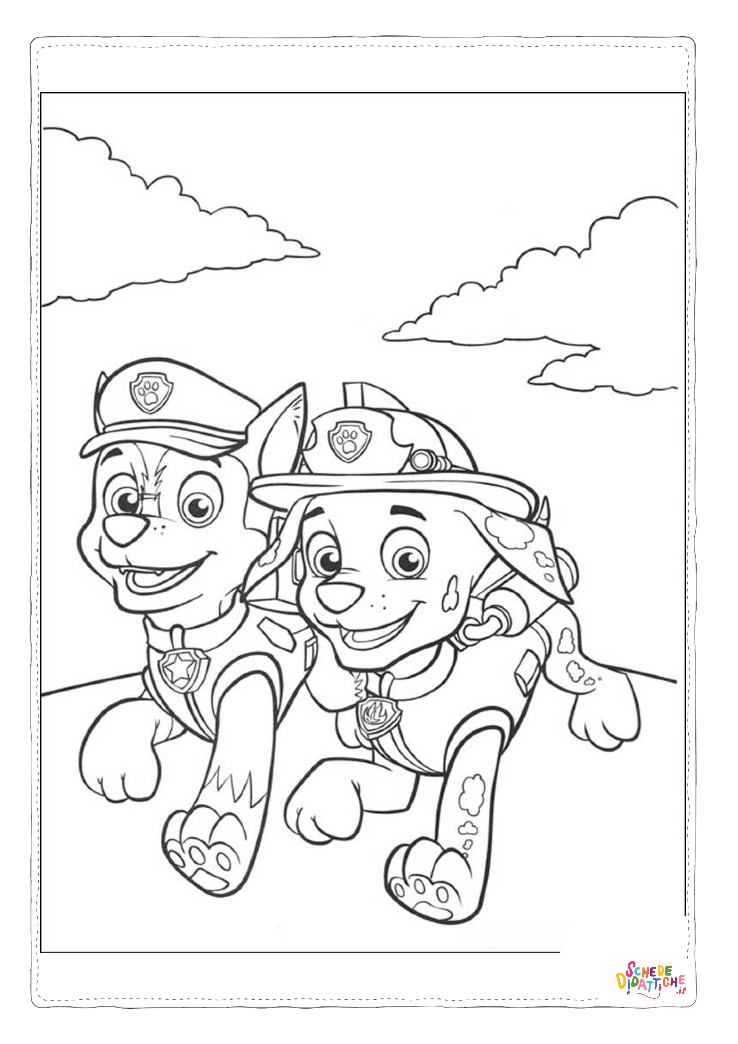 Disegno "Disegno di Paw Patrol - Cane pompiere da stampare e colorare 56" Disegno di Paw Patrol - Cane pompiere da stampare e colorare 56