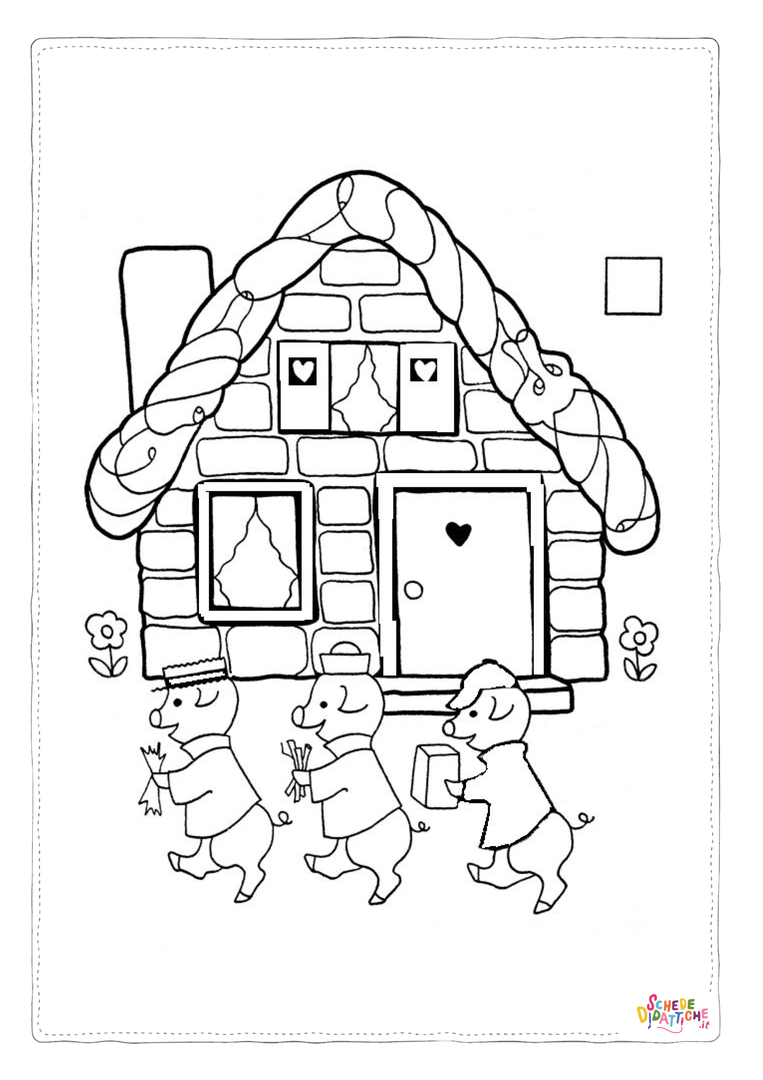 Disegno di I tre porcellini da stampare e colorare 1