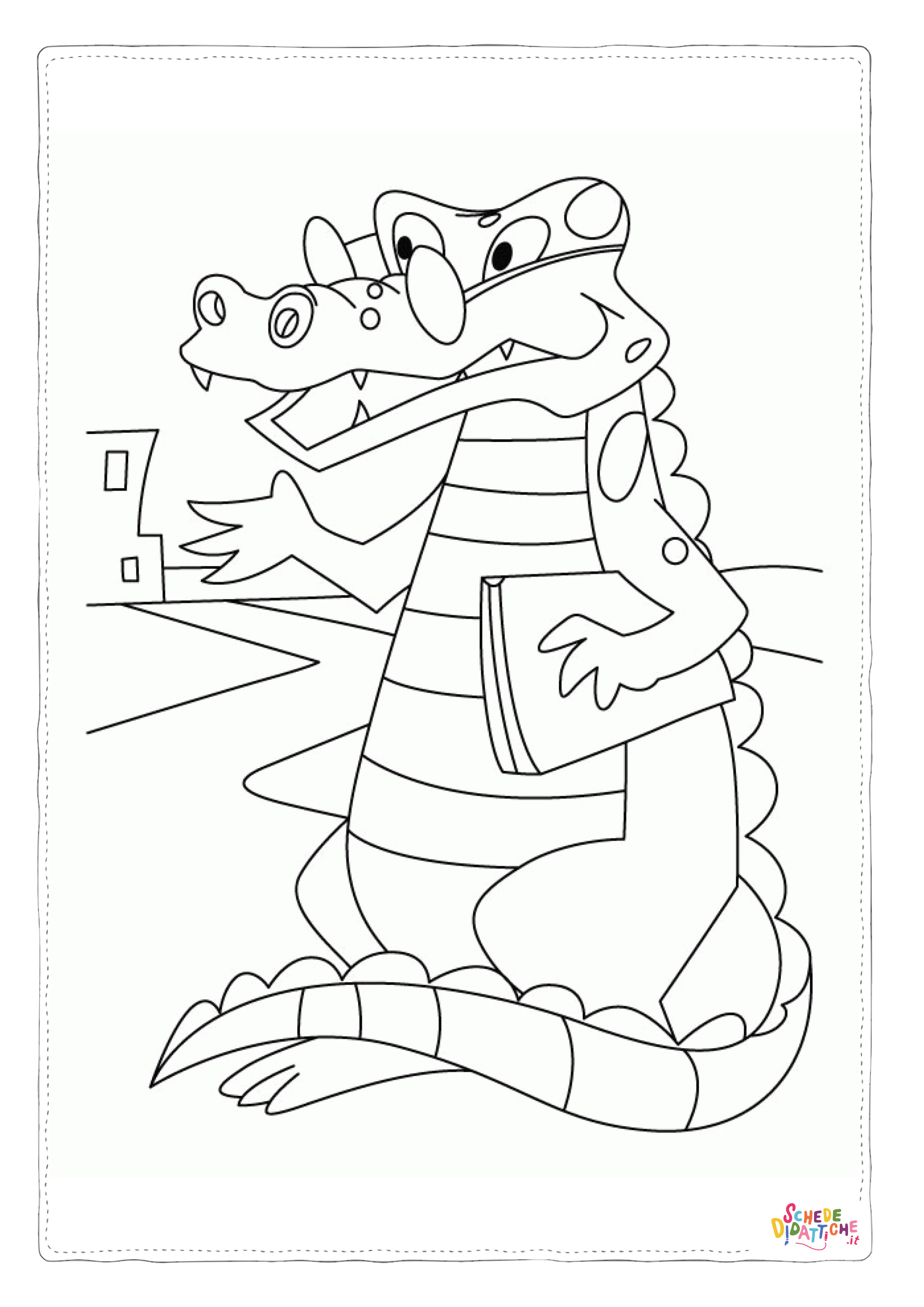 Disegno "Disegno di coccodrillo da stampare e colorare 14" Disegno di coccodrillo da stampare e colorare 14