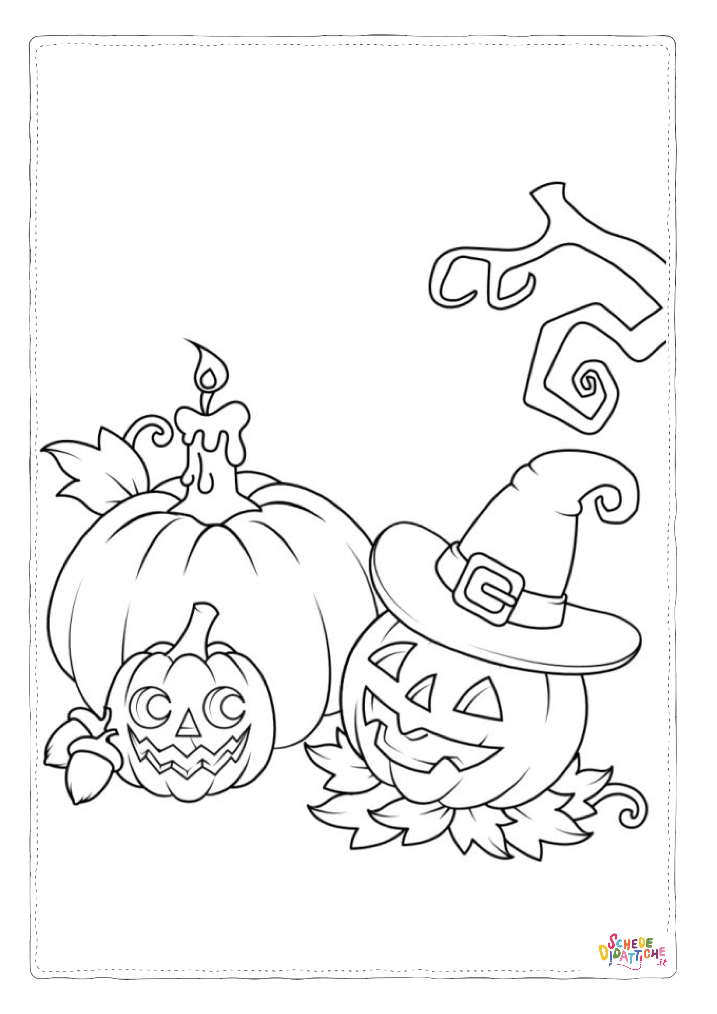 Disegno di zucca di Halloween da stampare e colorare 105