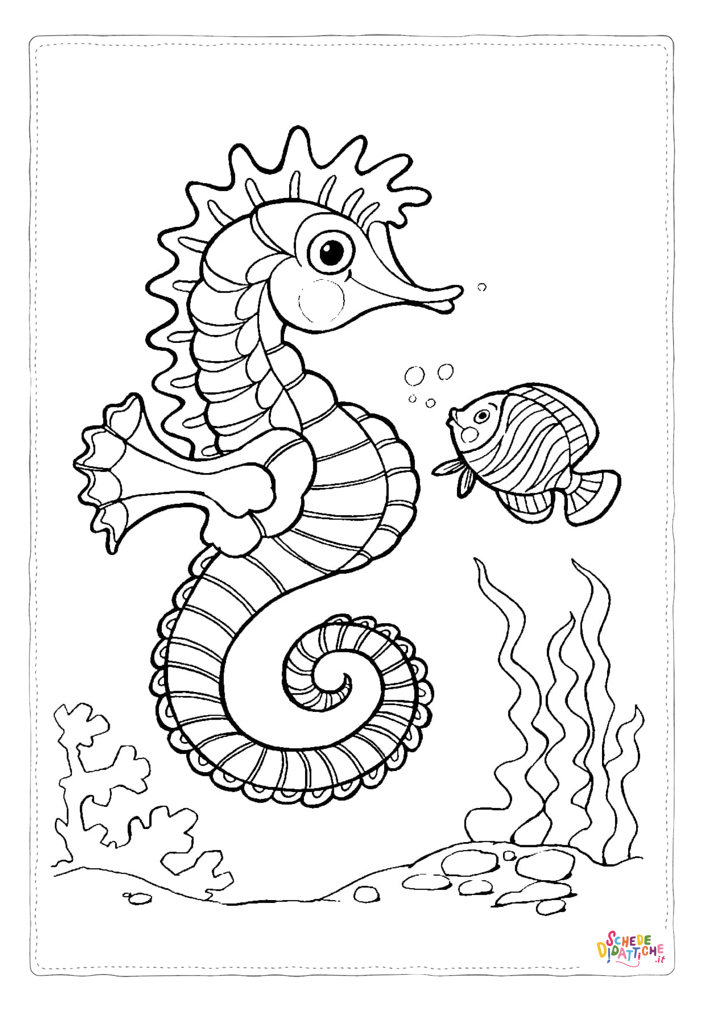 Disegno "Disegno di cavalluccio marino da stampare e colorare 30" Disegno di cavalluccio marino da stampare e colorare 30