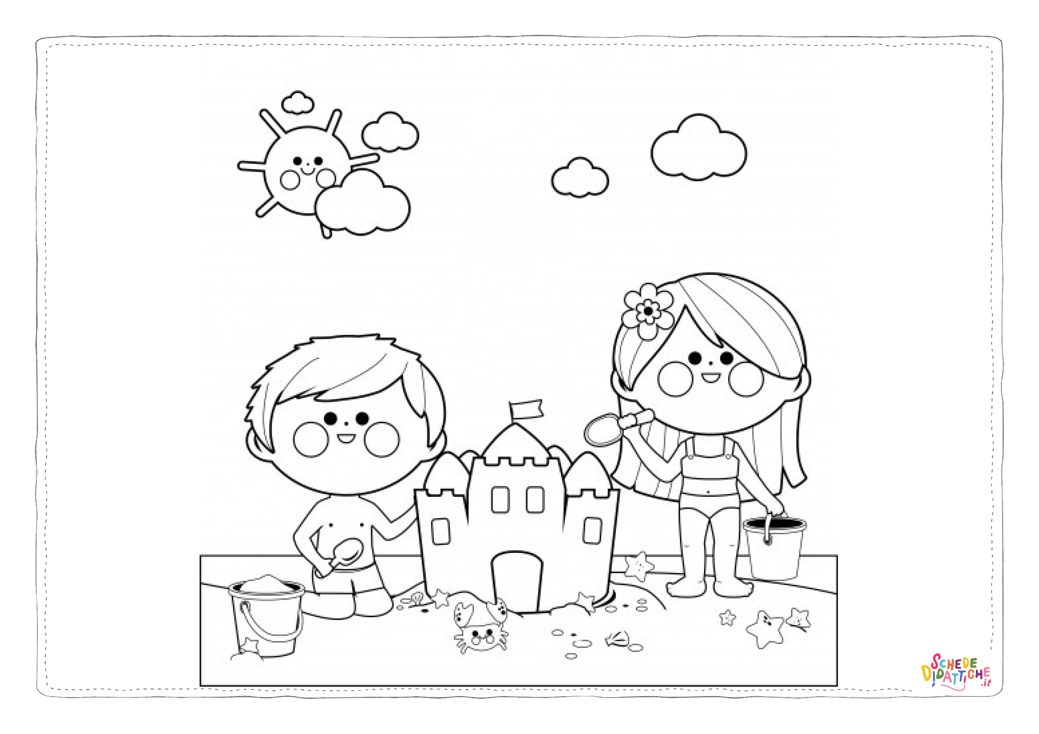 Disegno "Bambini in spiaggia 8" Bambini in spiaggia 8
