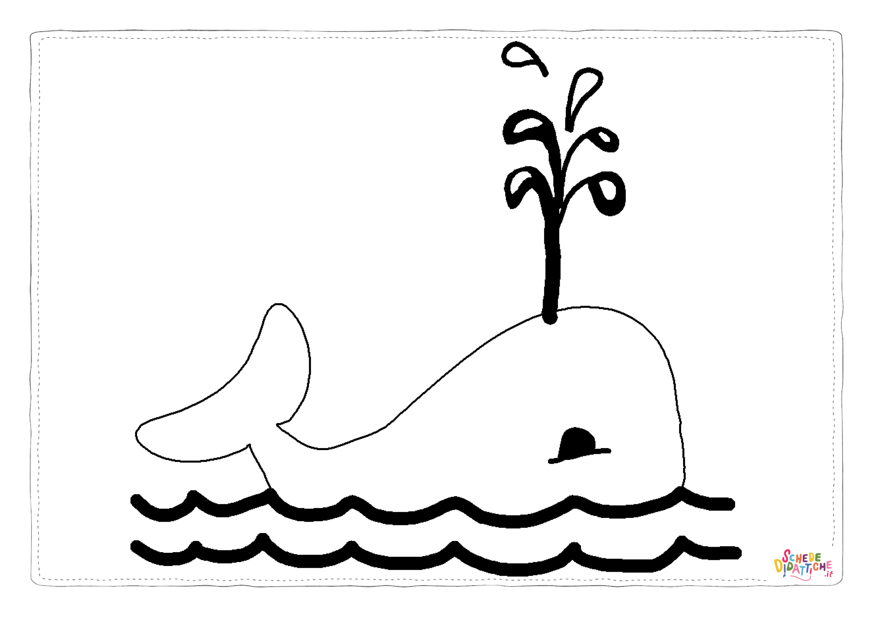 Disegno di balena da stampare e colorare 3