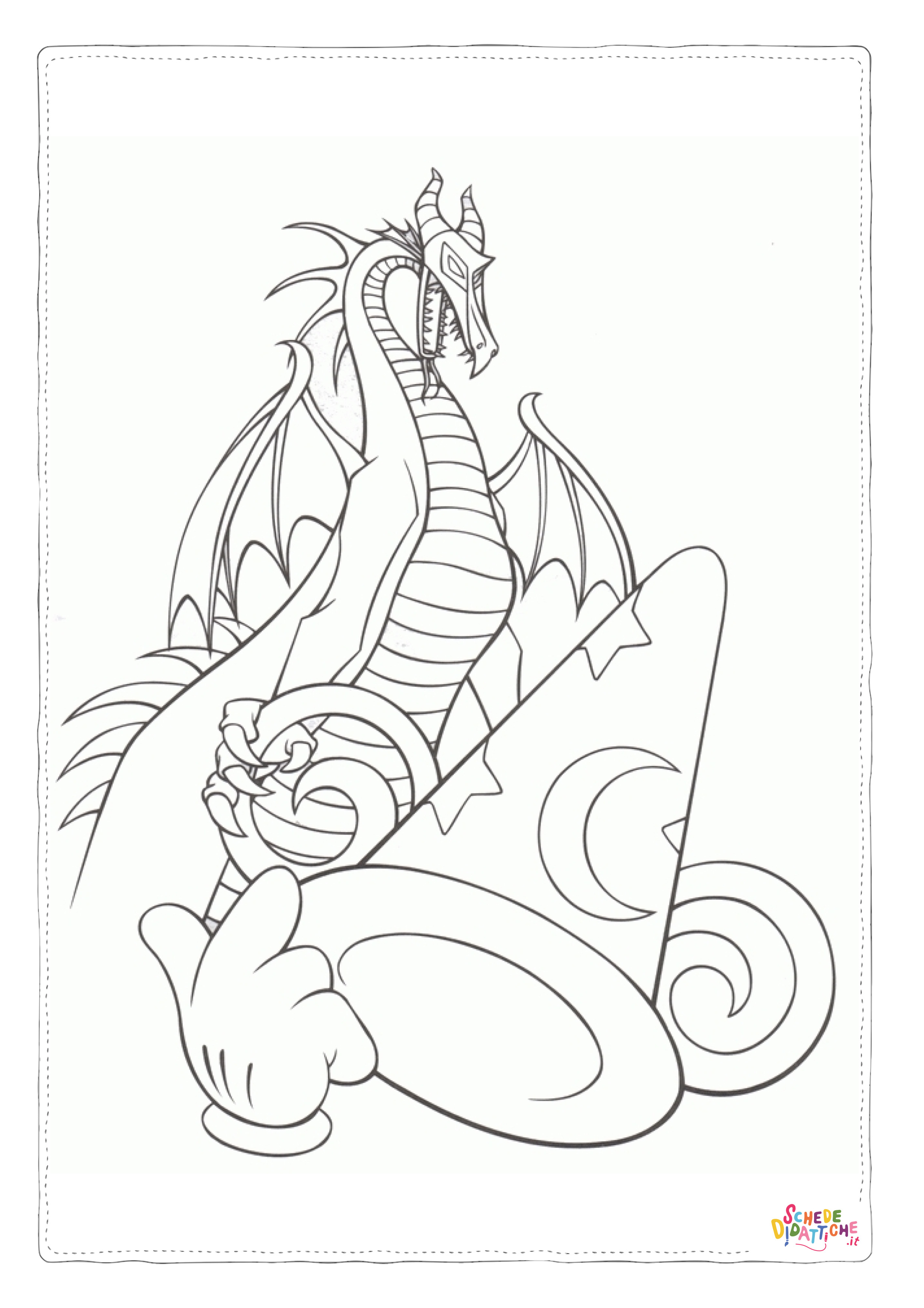 Disegno "Disegno di dragone da stampare e colorare 98" Disegno di dragone da stampare e colorare 98