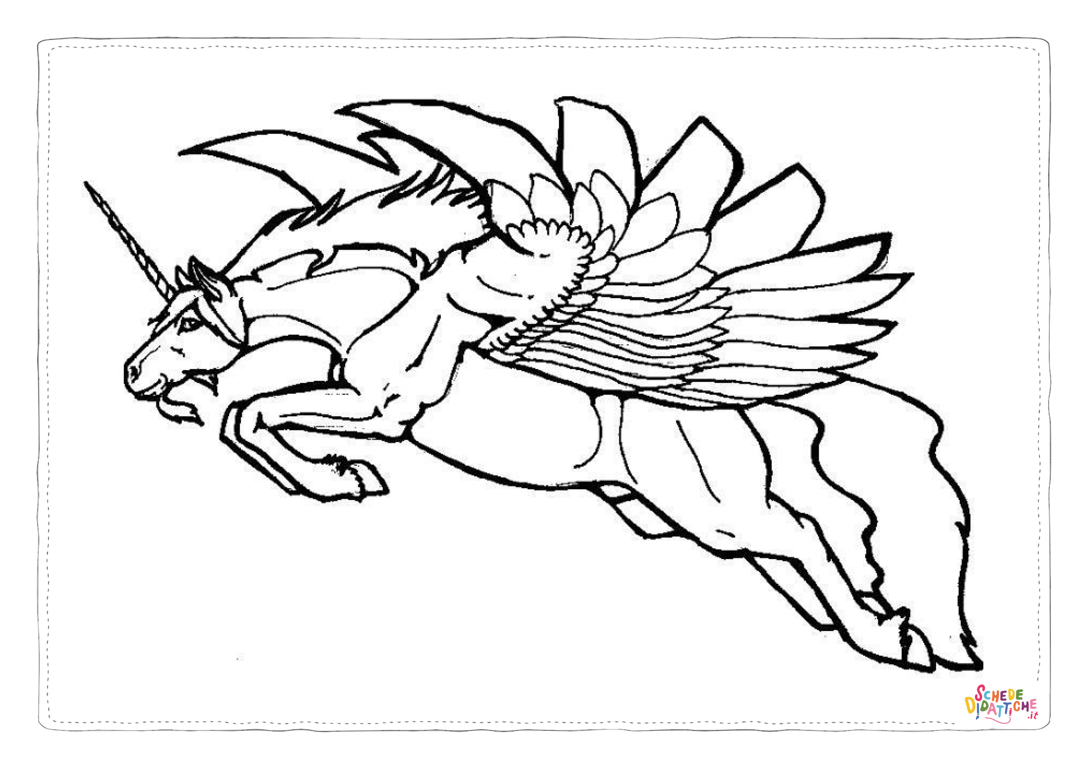 Disegno "Disegno di unicorno da stampare e colorare 28" Disegno di unicorno da stampare e colorare 28
