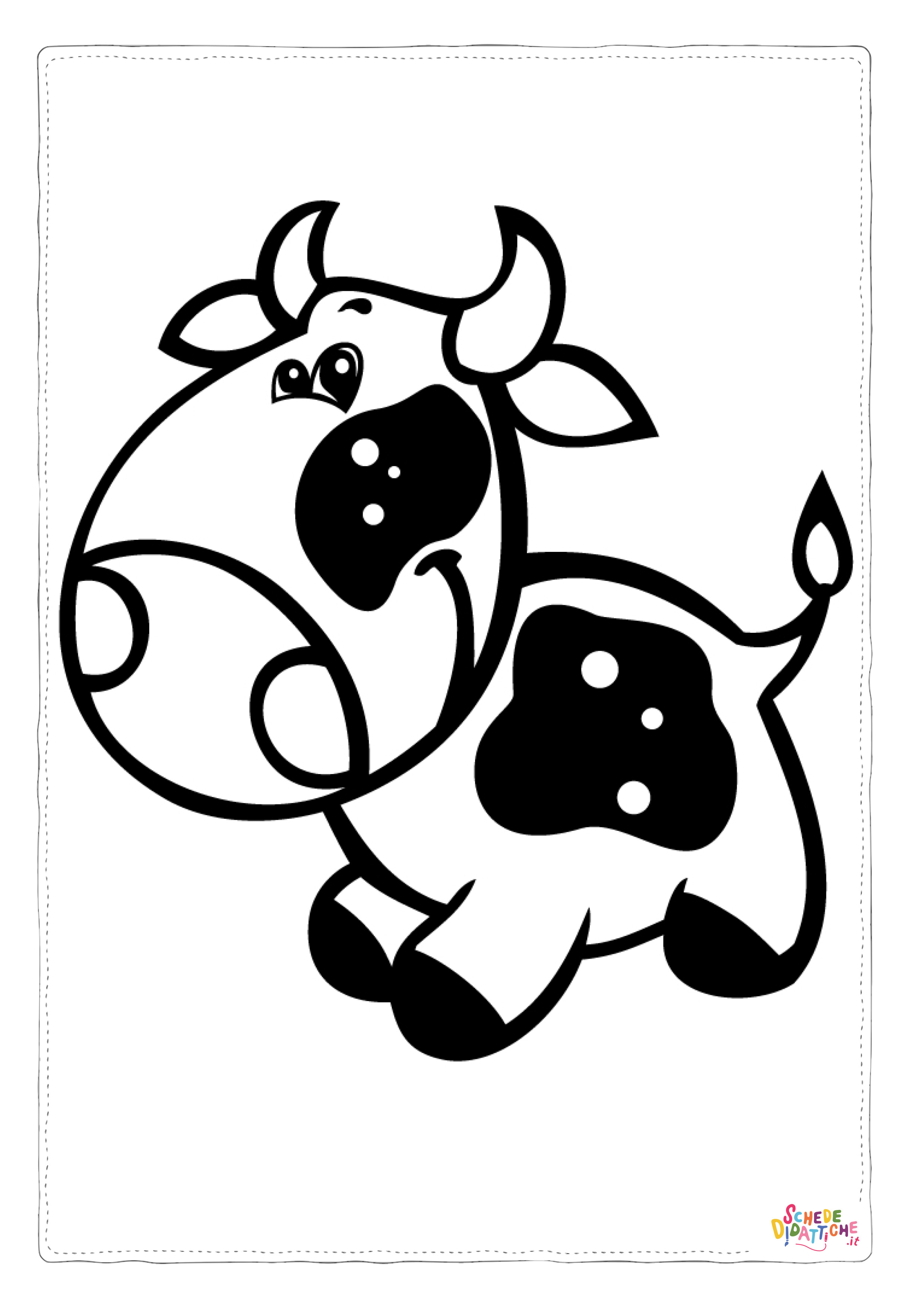 Disegno "Disegno di mucca da stampare e colorare 50" Disegno di mucca da stampare e colorare 50