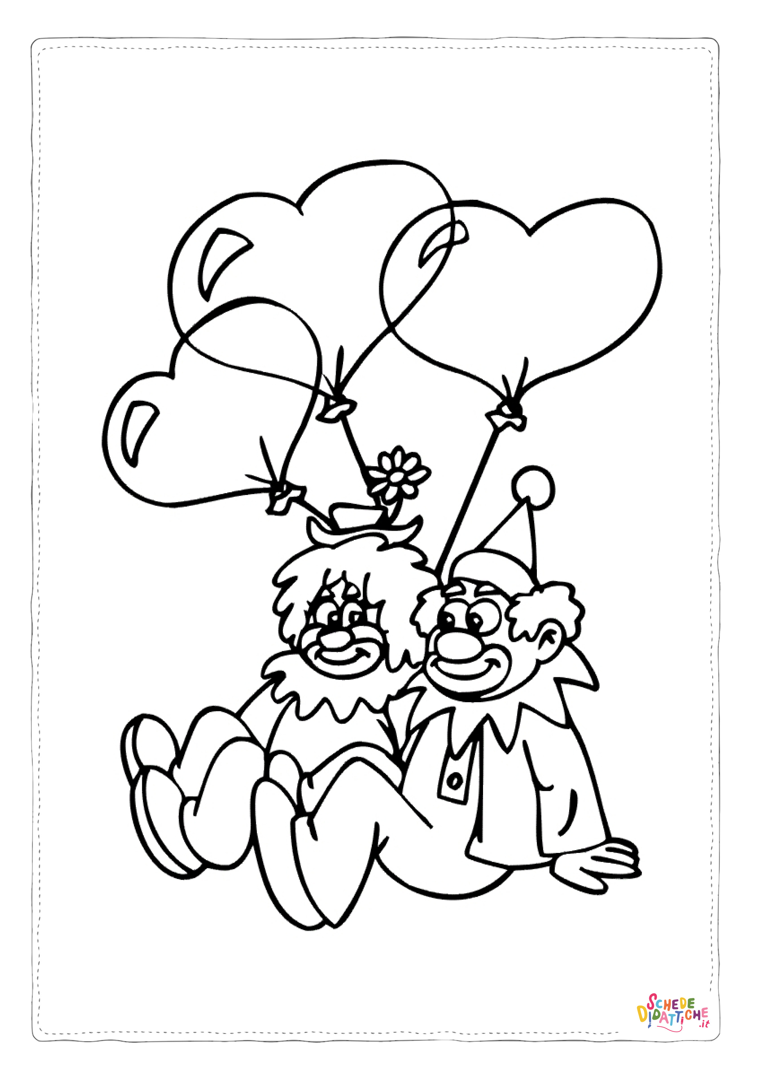 Disegno "Disegno di clown da stampare e colorare 29" Disegno di clown da stampare e colorare 29