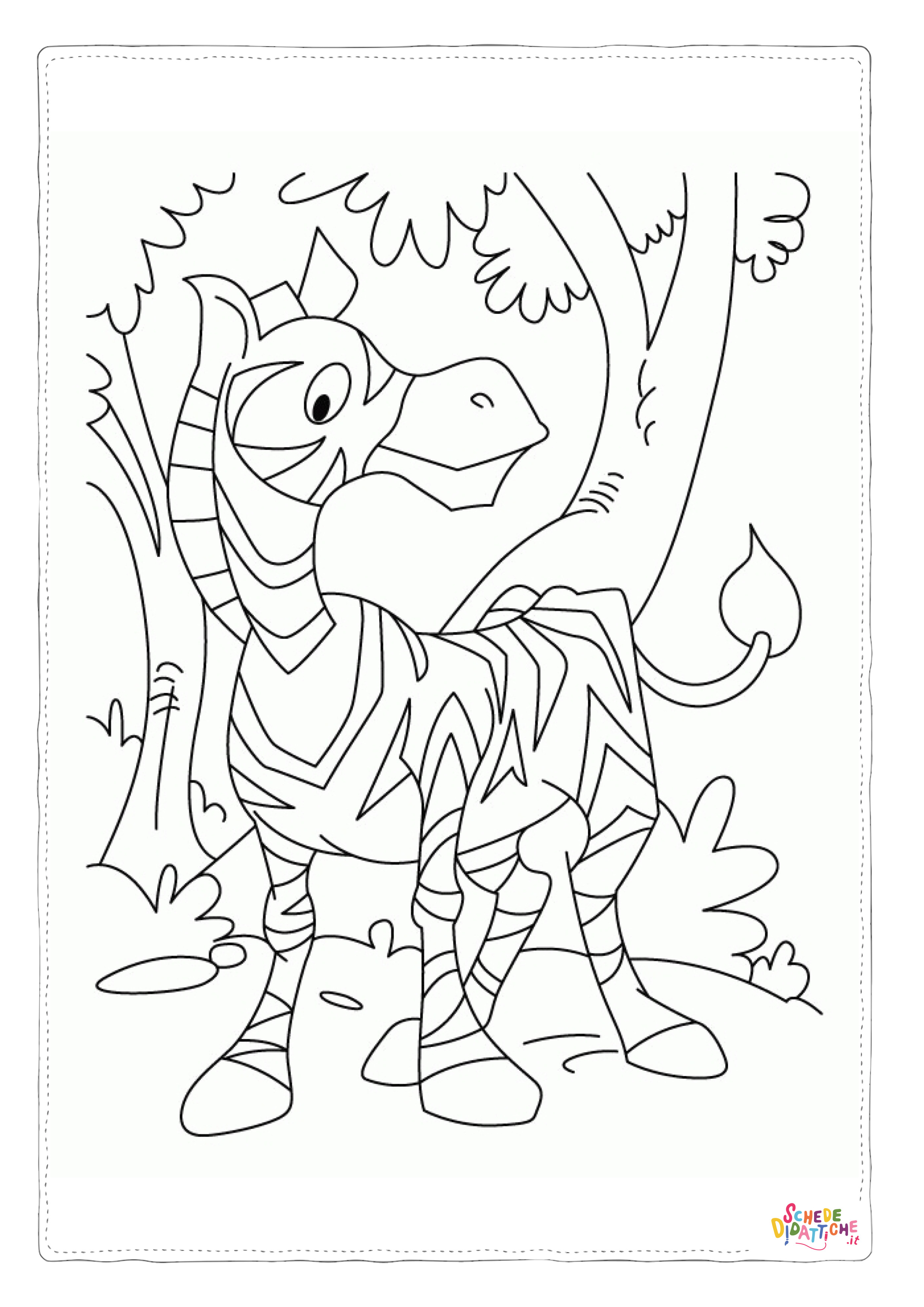 Disegno "Disegno di zebra da stampare e colorare 2" Disegno di zebra da stampare e colorare 2