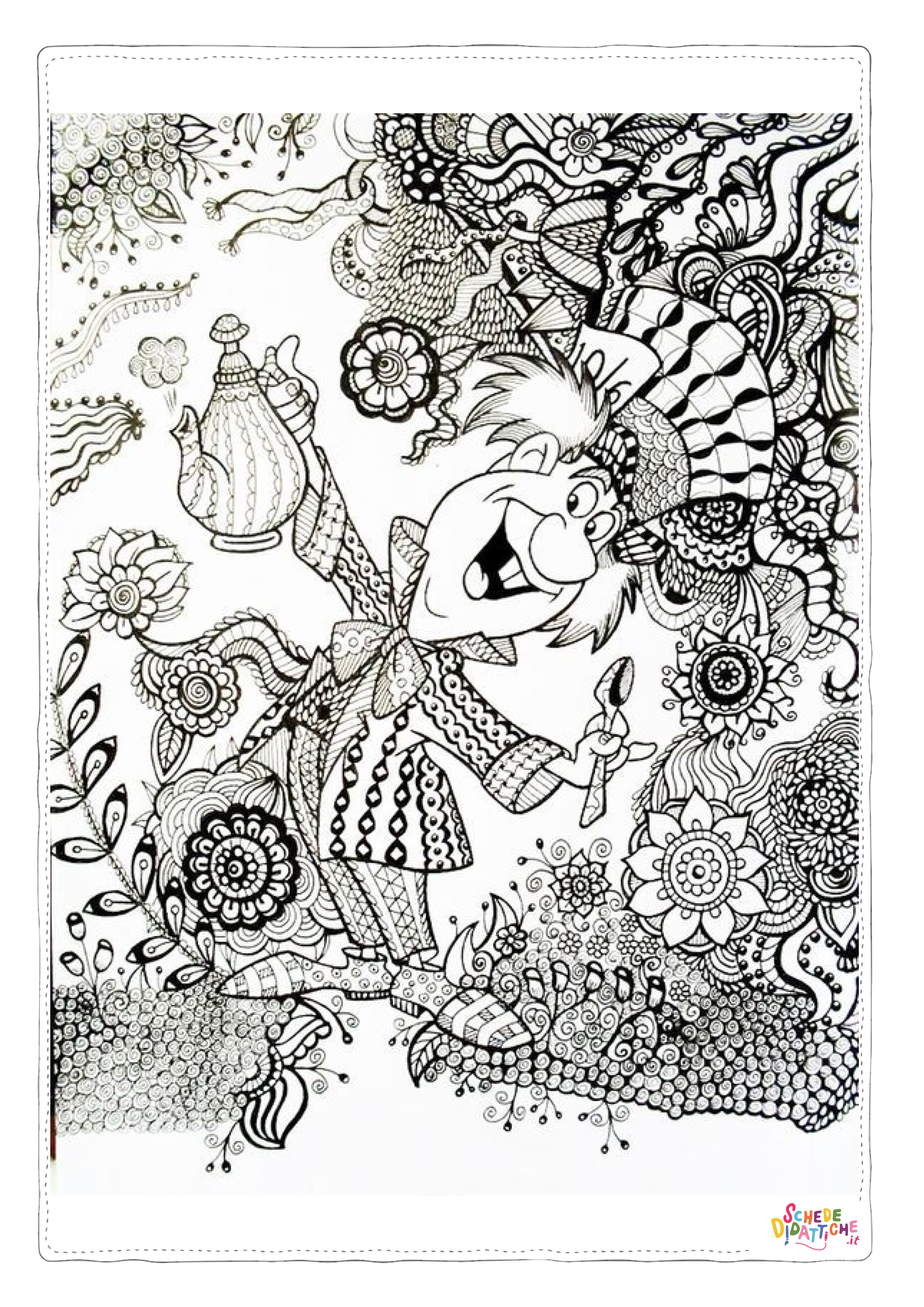 Disegno di Alice nel paese delle meraviglie da stampare e colorare 23